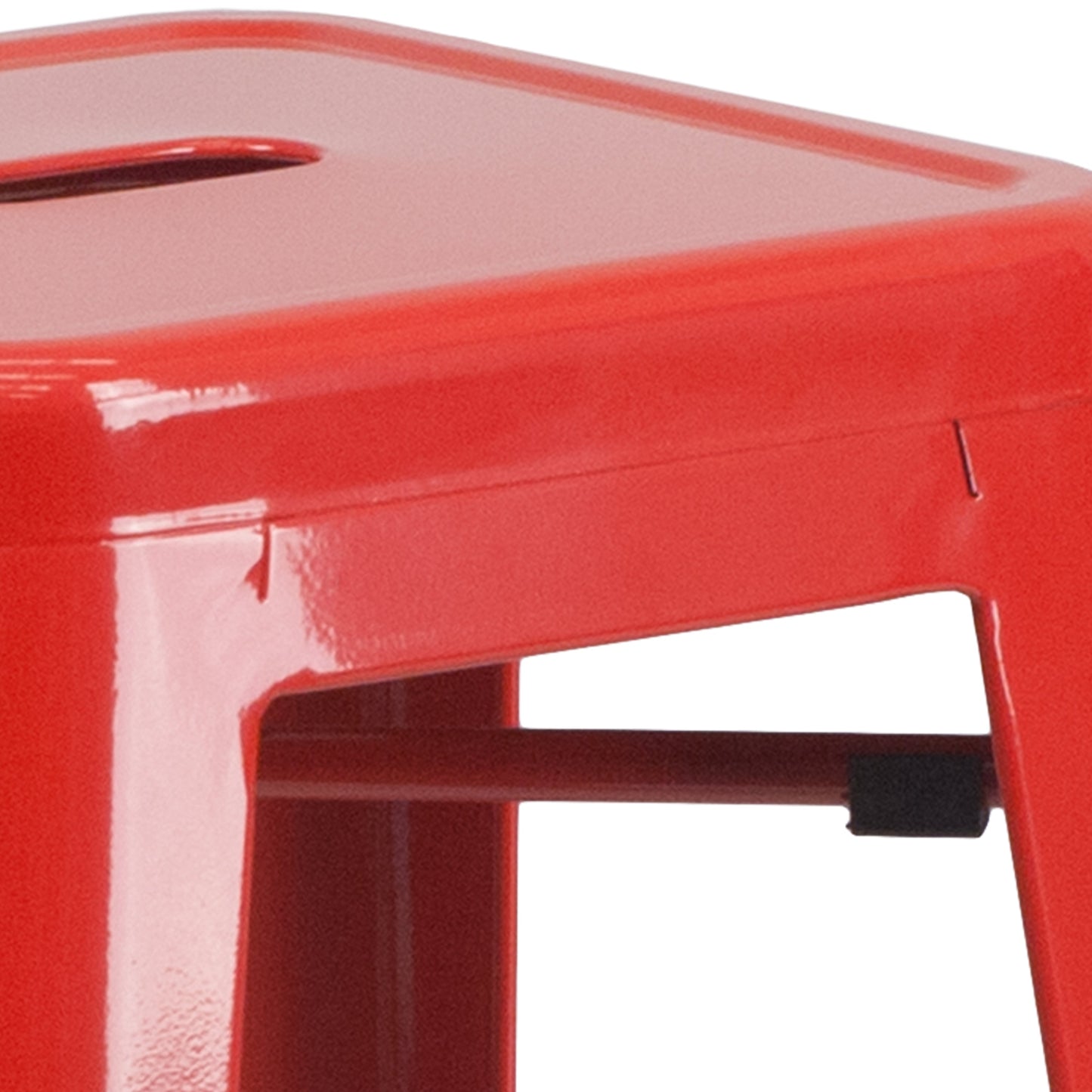 30" Red No Back Metal Stool CH-31320-30-RED-GG