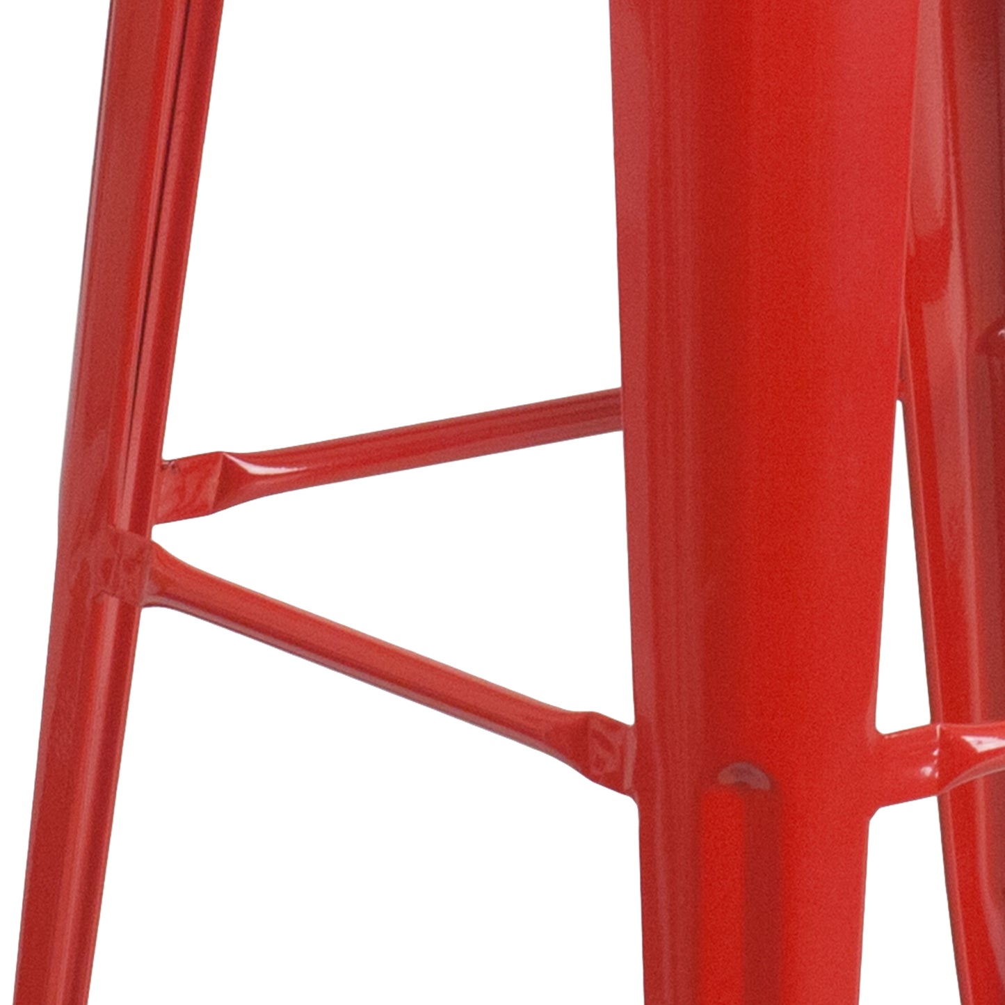 30" Red Metal Barstool CH-31320-30-RED-WD-GG