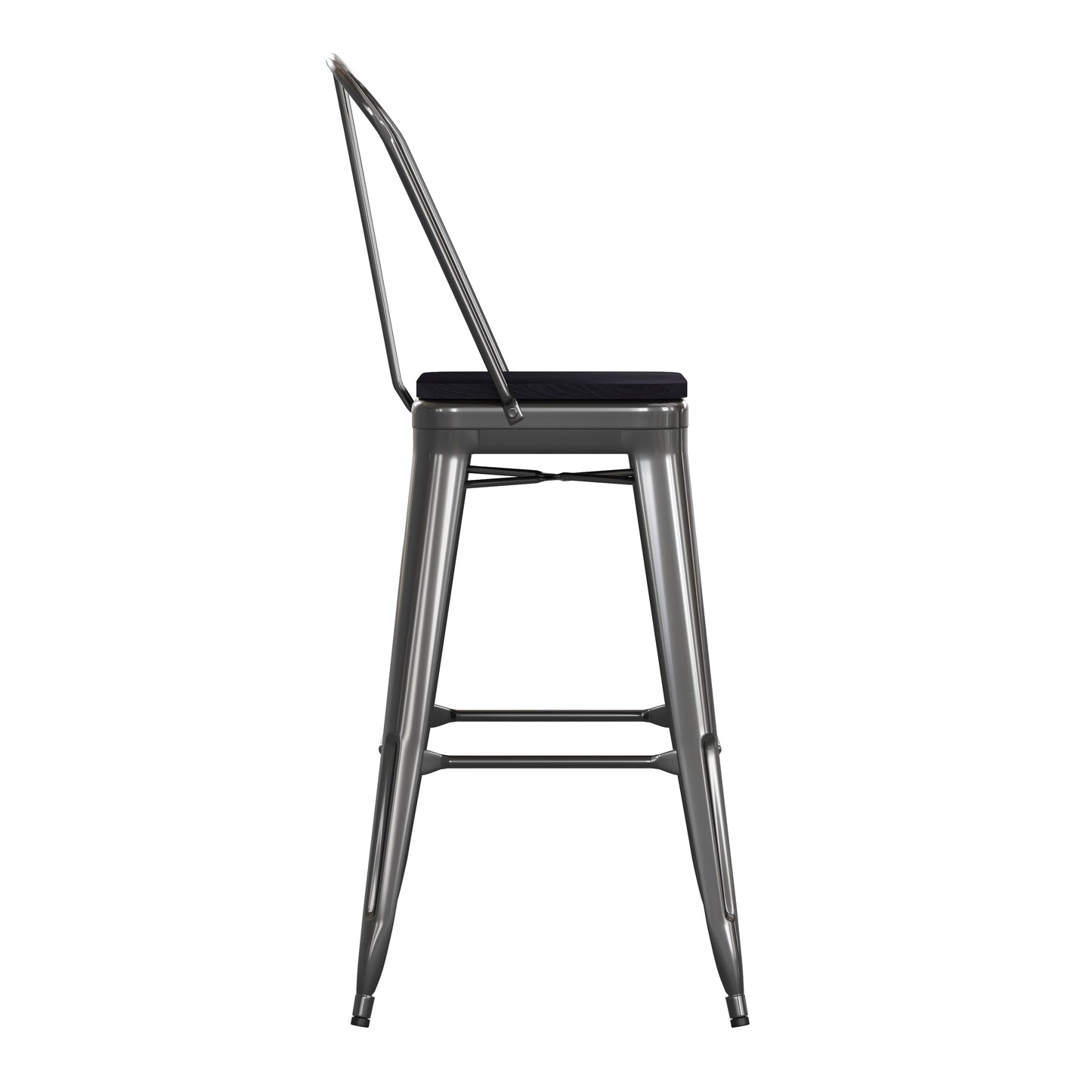 30" Black Stool-Black Seat CH-31320-30GB-BK-PL2B-GG