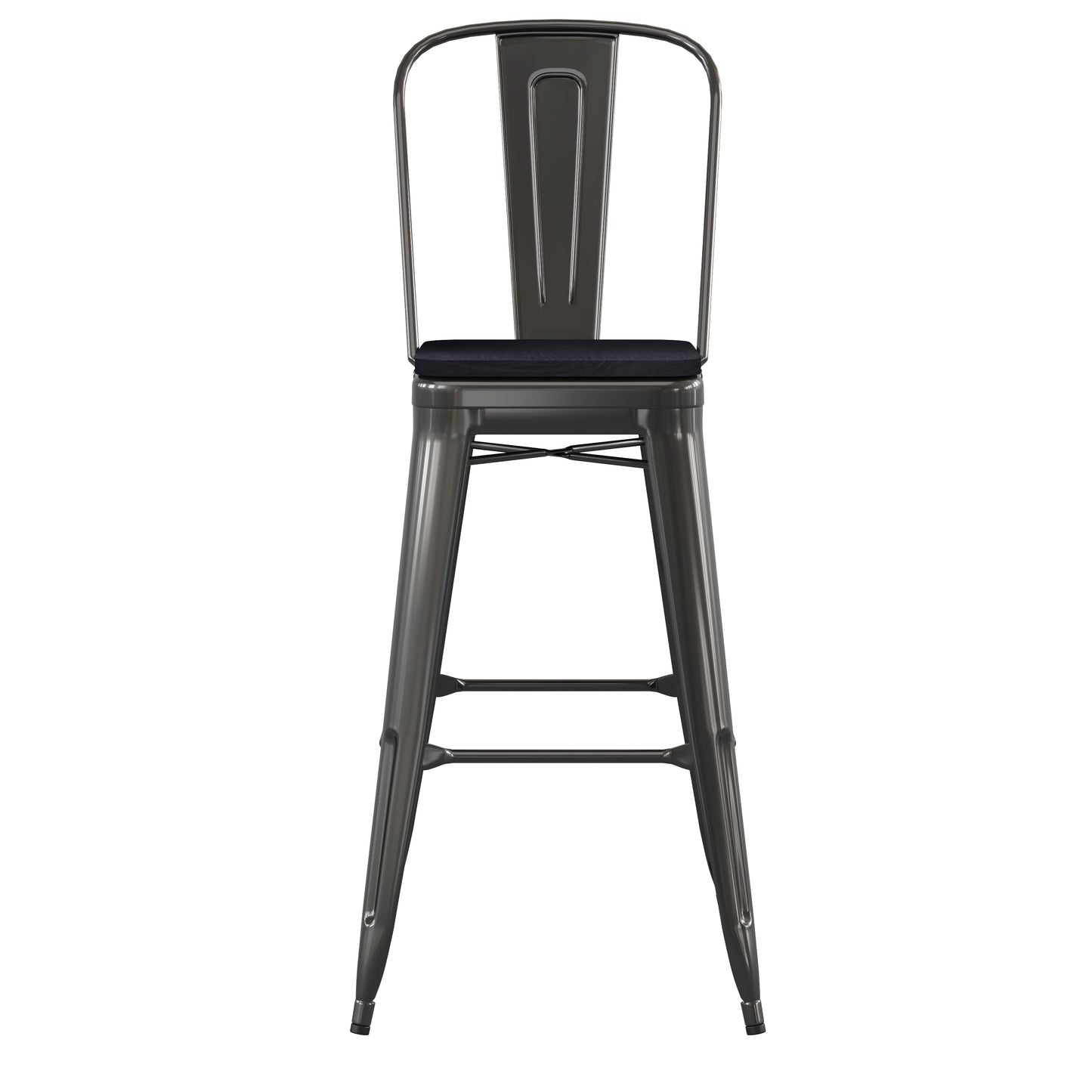 30" Black Stool-Black Seat CH-31320-30GB-BK-PL2B-GG