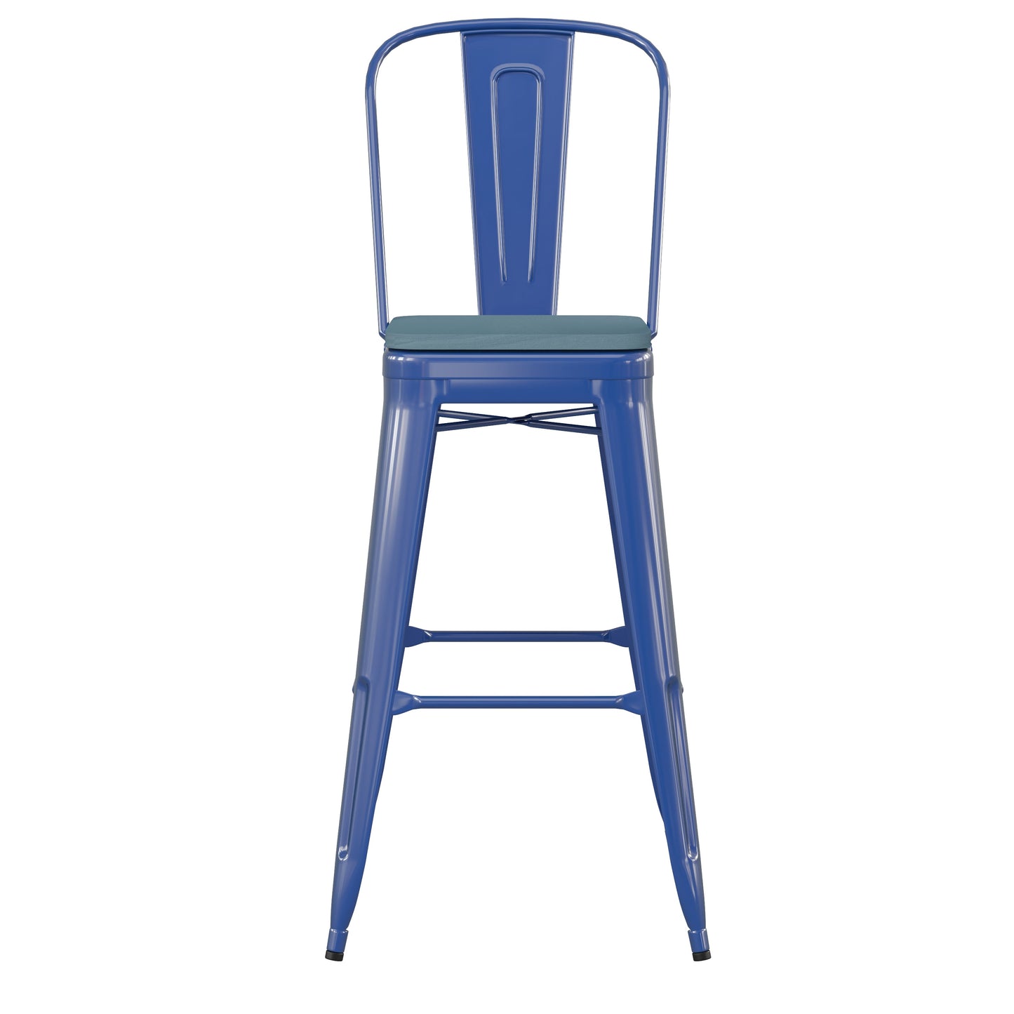 30" Blue Stool-Teal Seat CH-31320-30GB-BL-PL2C-GG