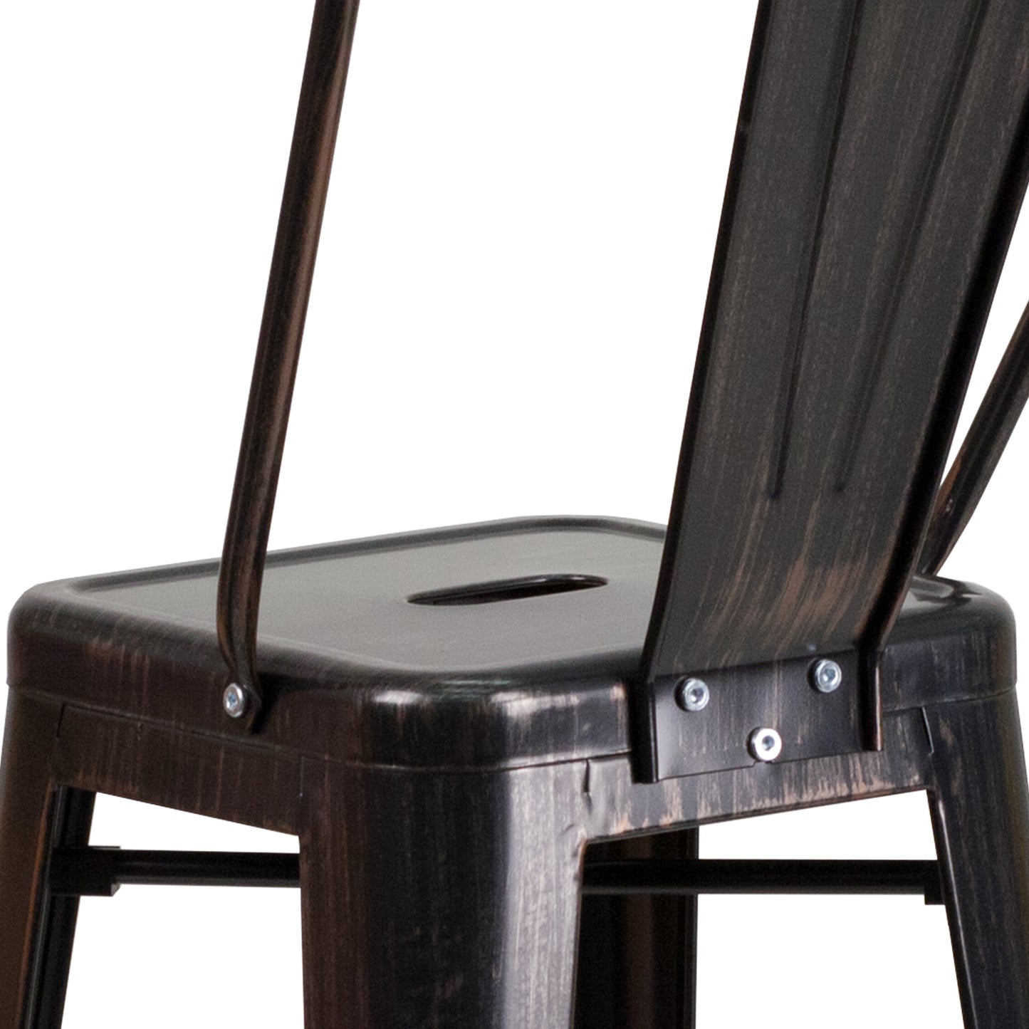 30" Aged Black Metal Stool CH-31320-30GB-BQ-GG