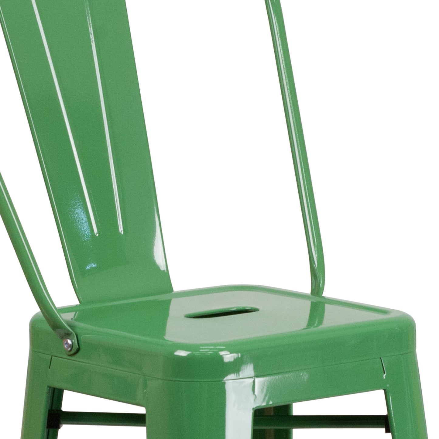 30" Green Metal Outdoor Stool CH-31320-30GB-GN-GG