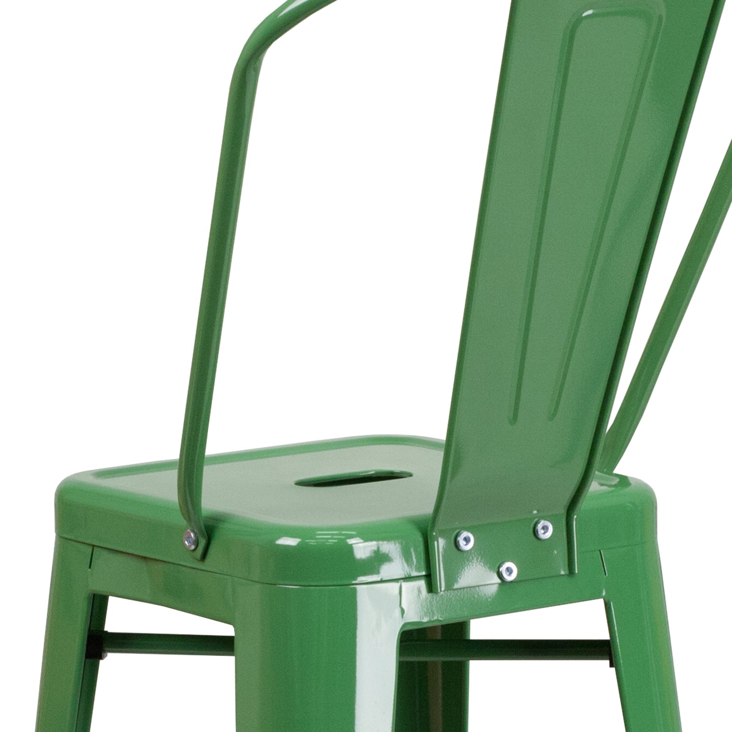 30" Green Metal Outdoor Stool CH-31320-30GB-GN-GG