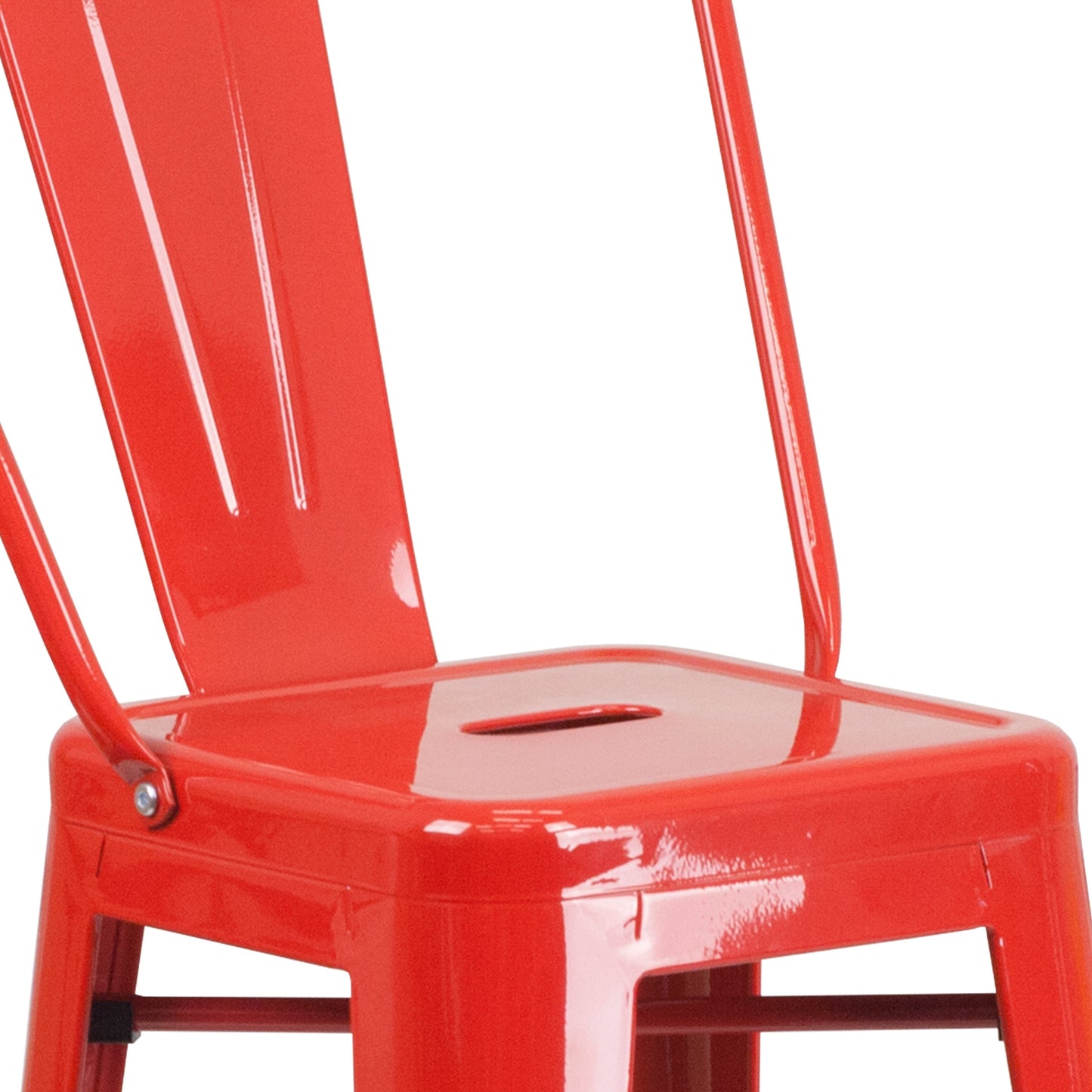 30" Red Metal Outdoor Stool CH-31320-30GB-RED-GG