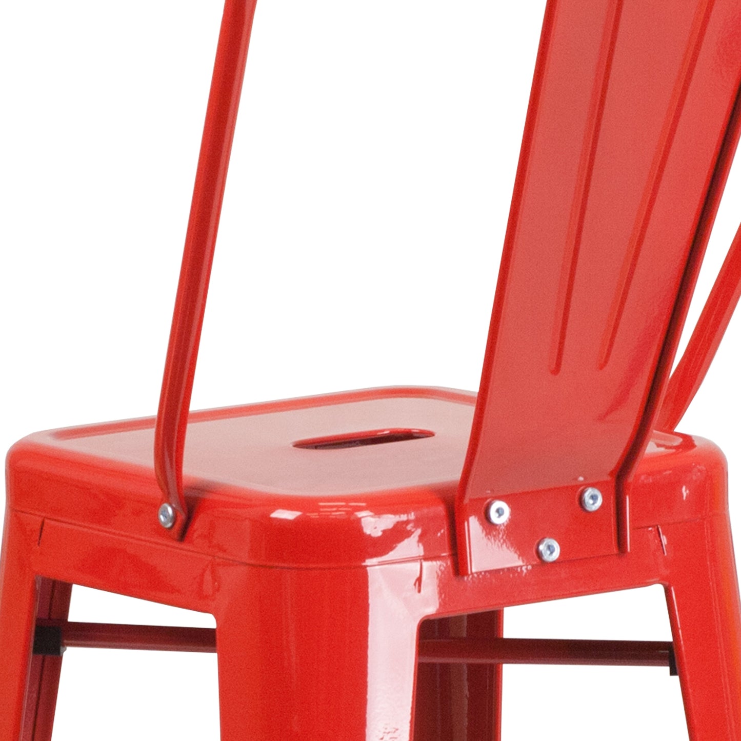 30" Red Metal Outdoor Stool CH-31320-30GB-RED-GG