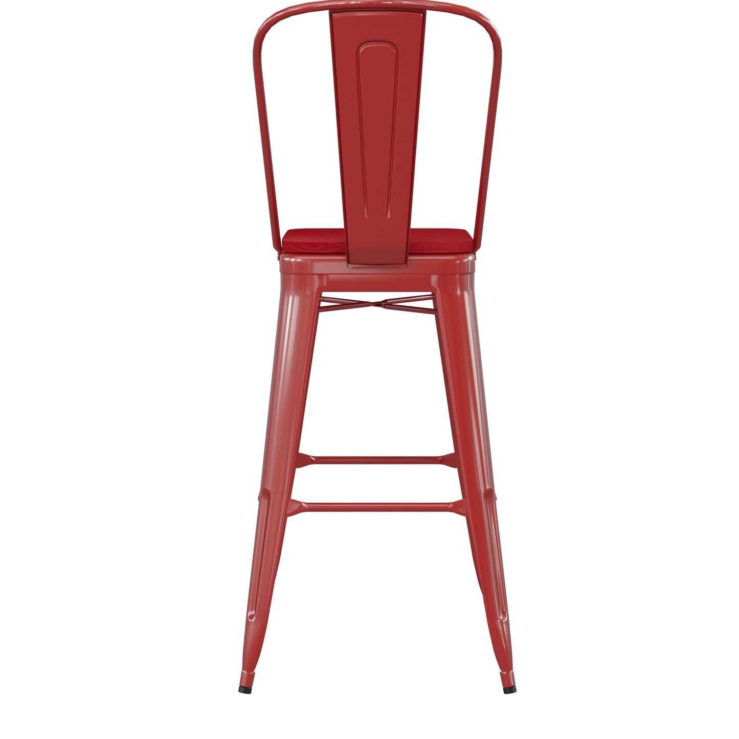 30" Red Stool-Red Seat CH-31320-30GB-RED-PL2R-GG