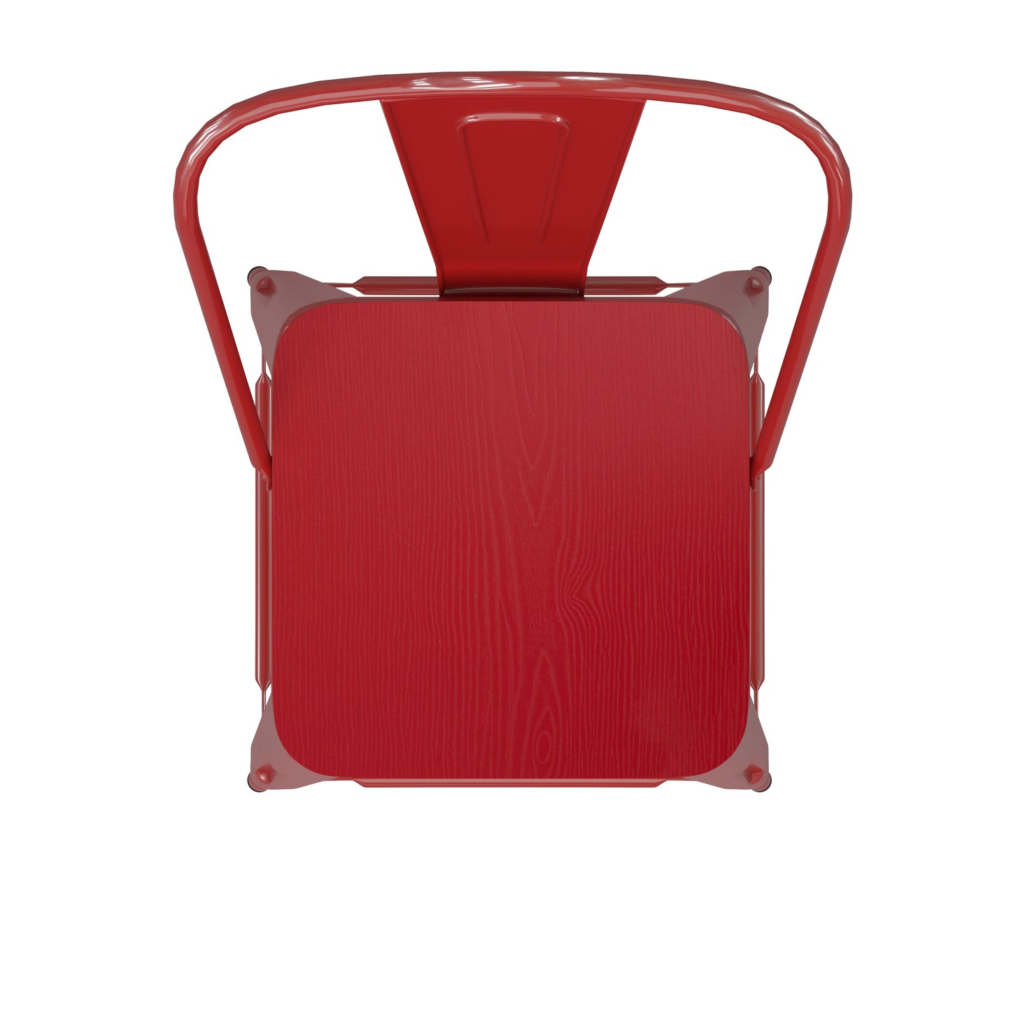 30" Red Stool-Red Seat CH-31320-30GB-RED-PL2R-GG