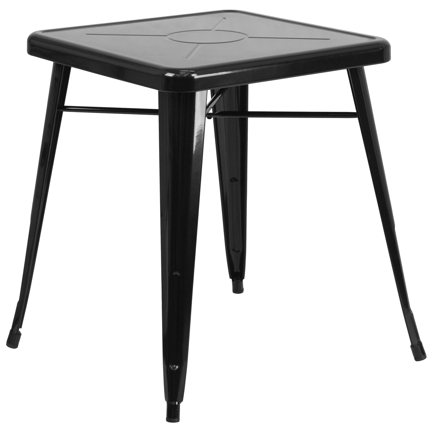 23.75SQ Black Metal Table Set CH-31330-2-30-BK-GG