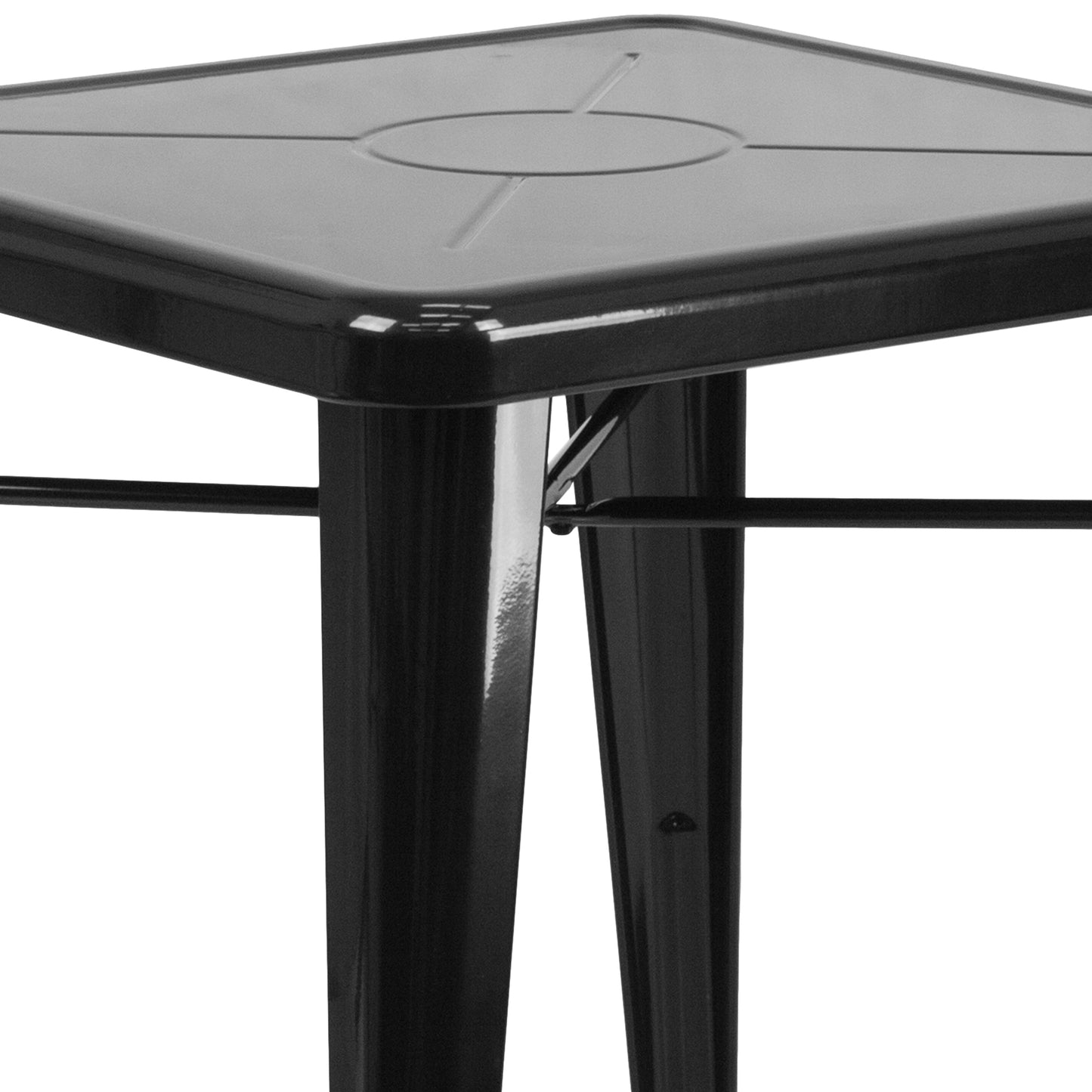 23.75SQ Black Metal Table Set CH-31330-2-30-BK-GG