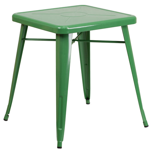 23.75SQ Green Metal Table CH-31330-29-GN-GG