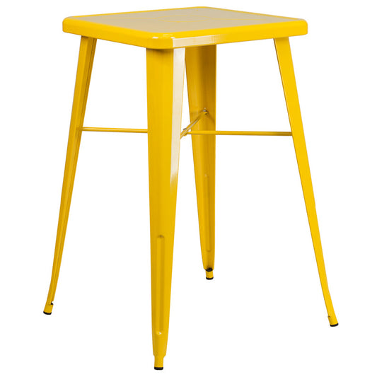 23.75SQ Yellow Metal Bar Table CH-31330-YL-GG