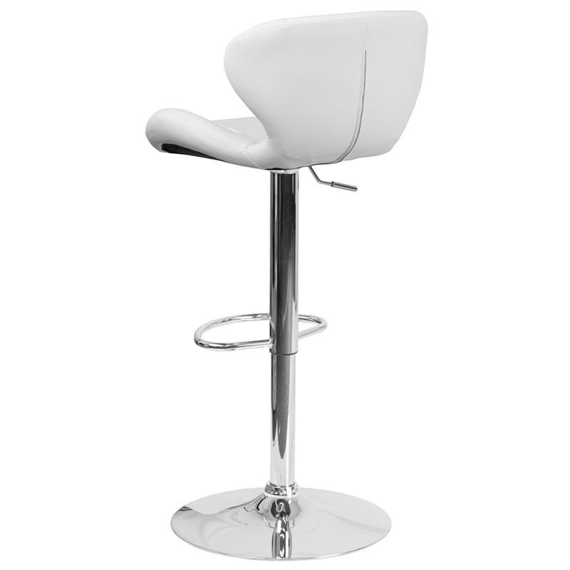 White Vinyl Barstool CH-321-WH-GG