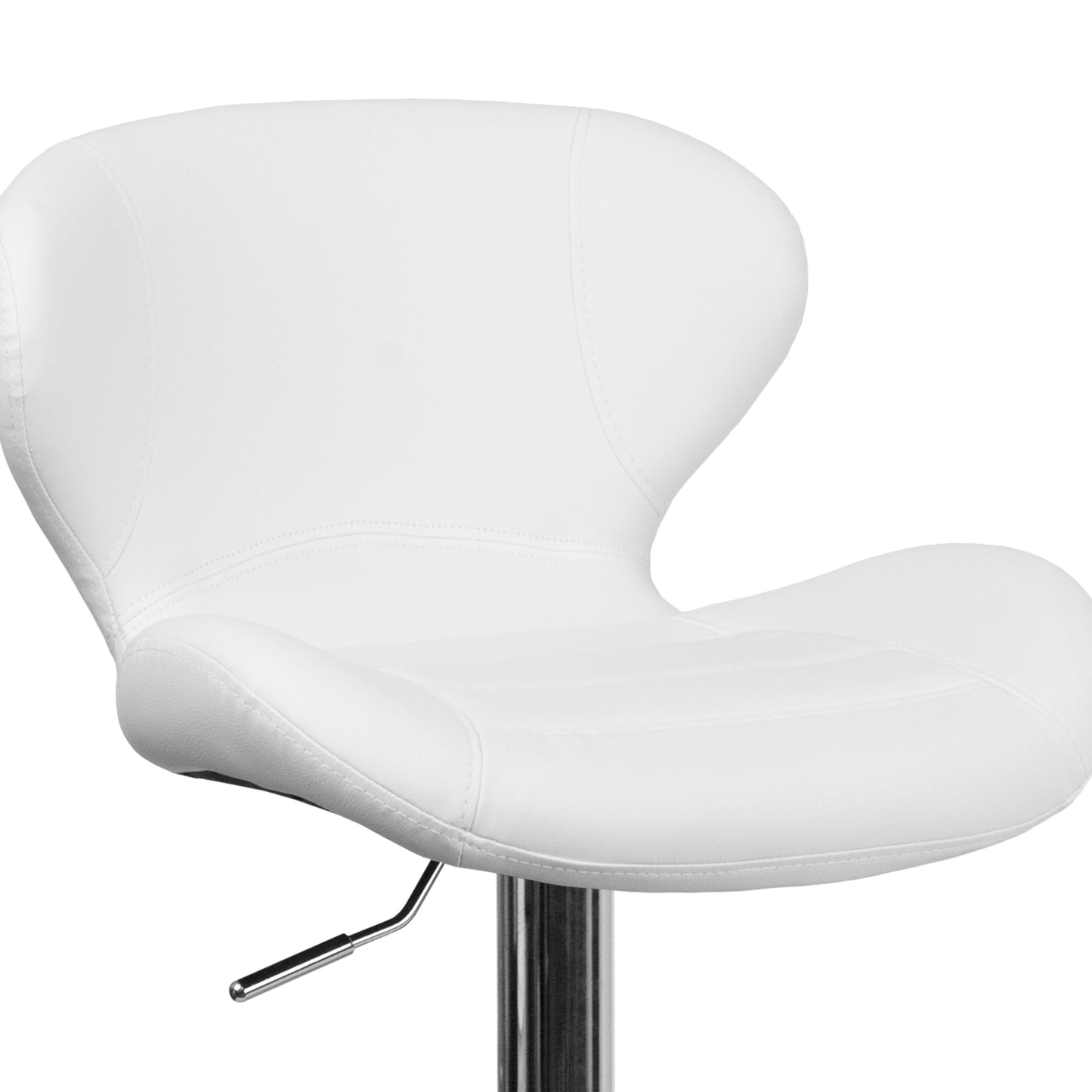 White Vinyl Barstool CH-321-WH-GG