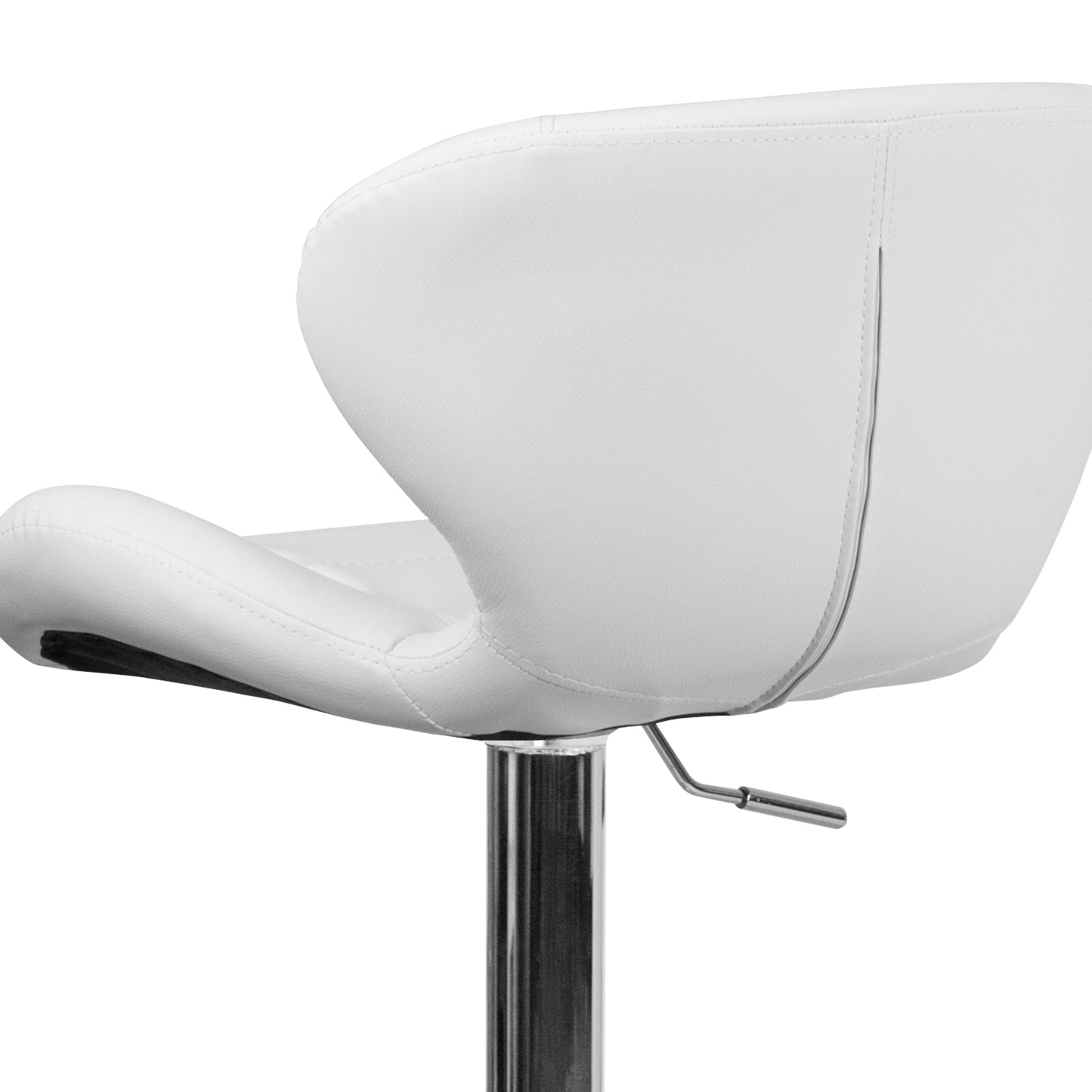 White Vinyl Barstool CH-321-WH-GG