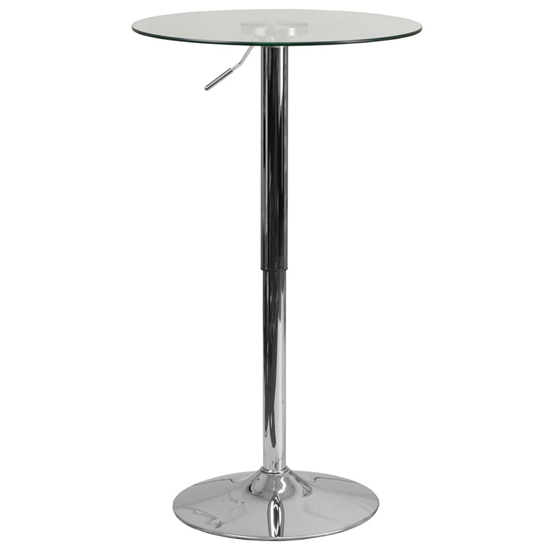 23.5RD Glass Adjustable Table CH-5-GG