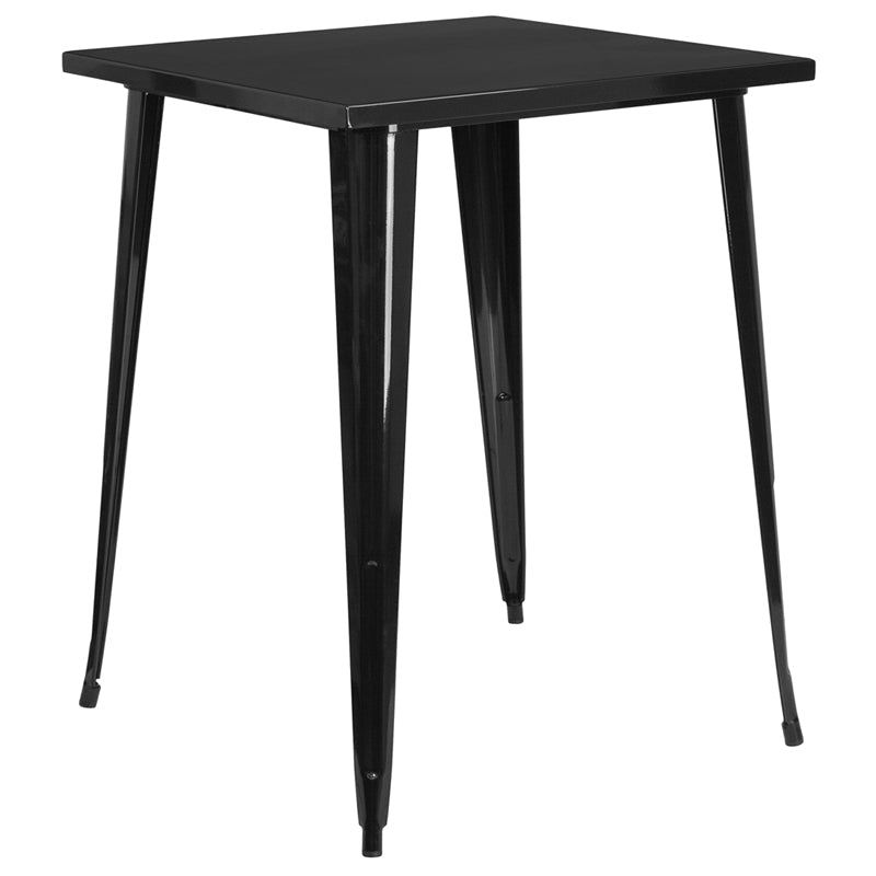 31.5SQ Black Metal Bar Table CH-51040-40-BK-GG