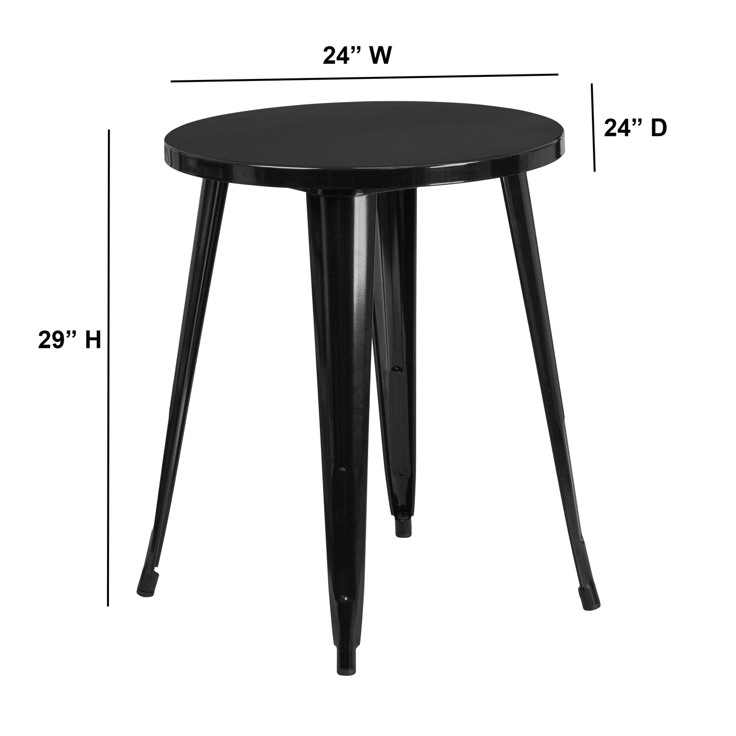 24RD Black Metal Table CH-51080-29-BK-GG