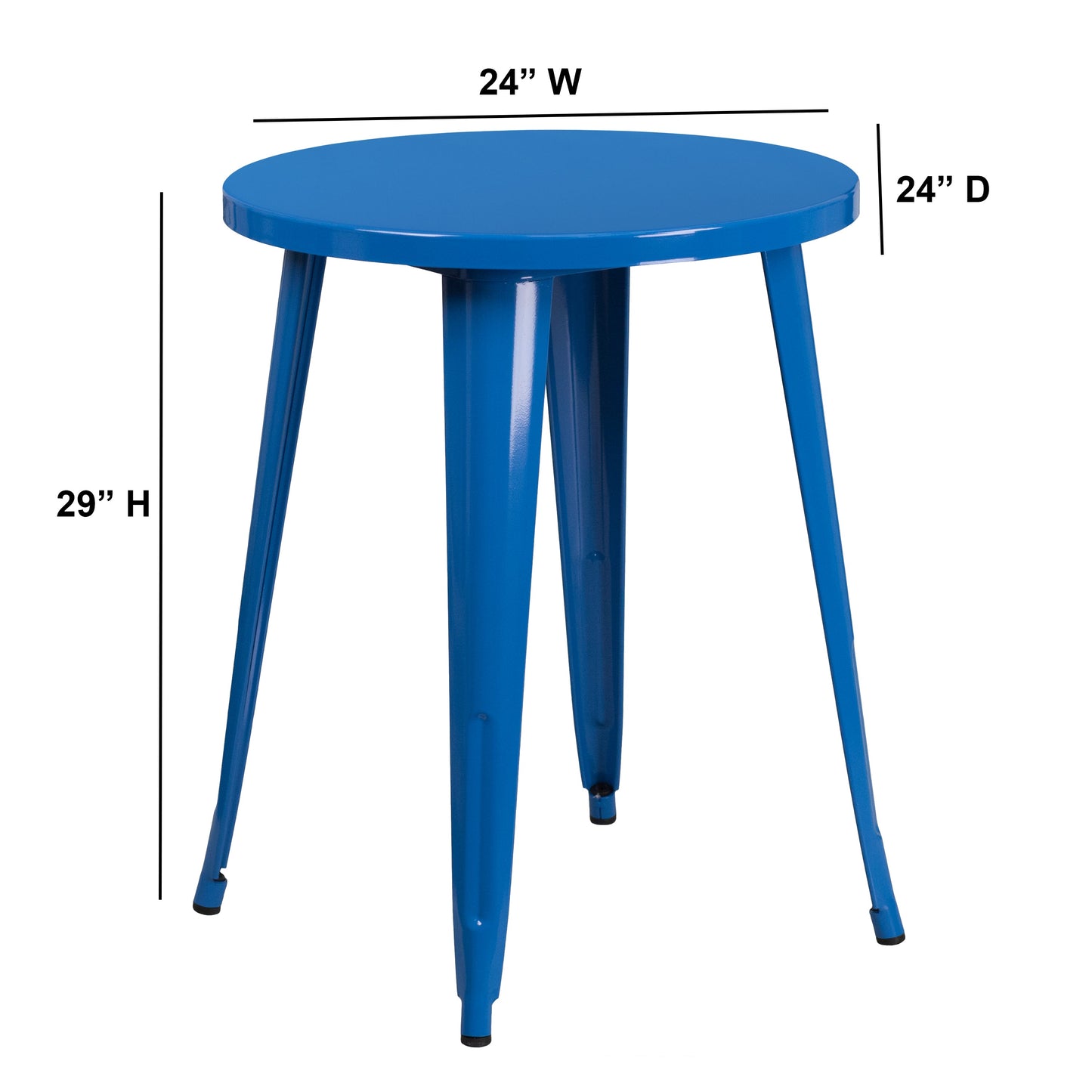 24RD Blue Metal Table CH-51080-29-BL-GG