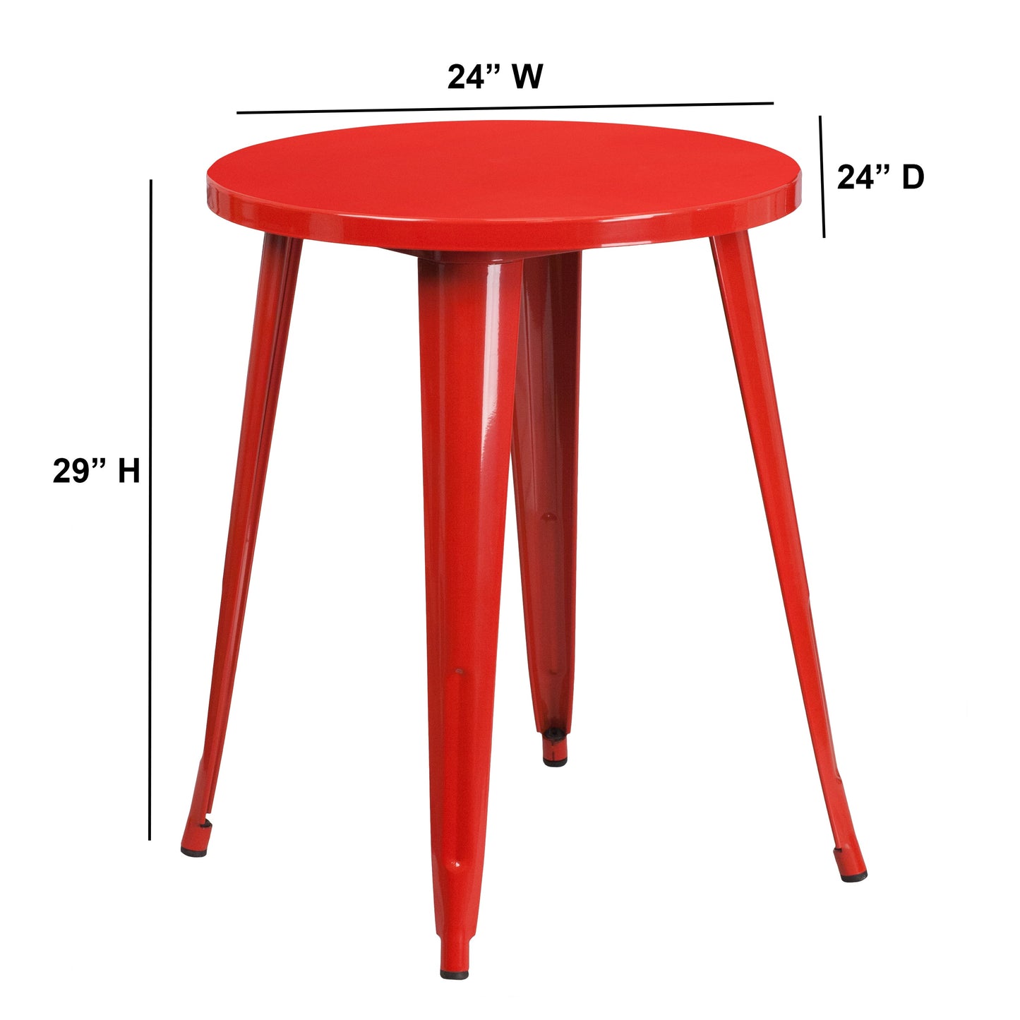 24RD Red Metal Table CH-51080-29-RED-GG