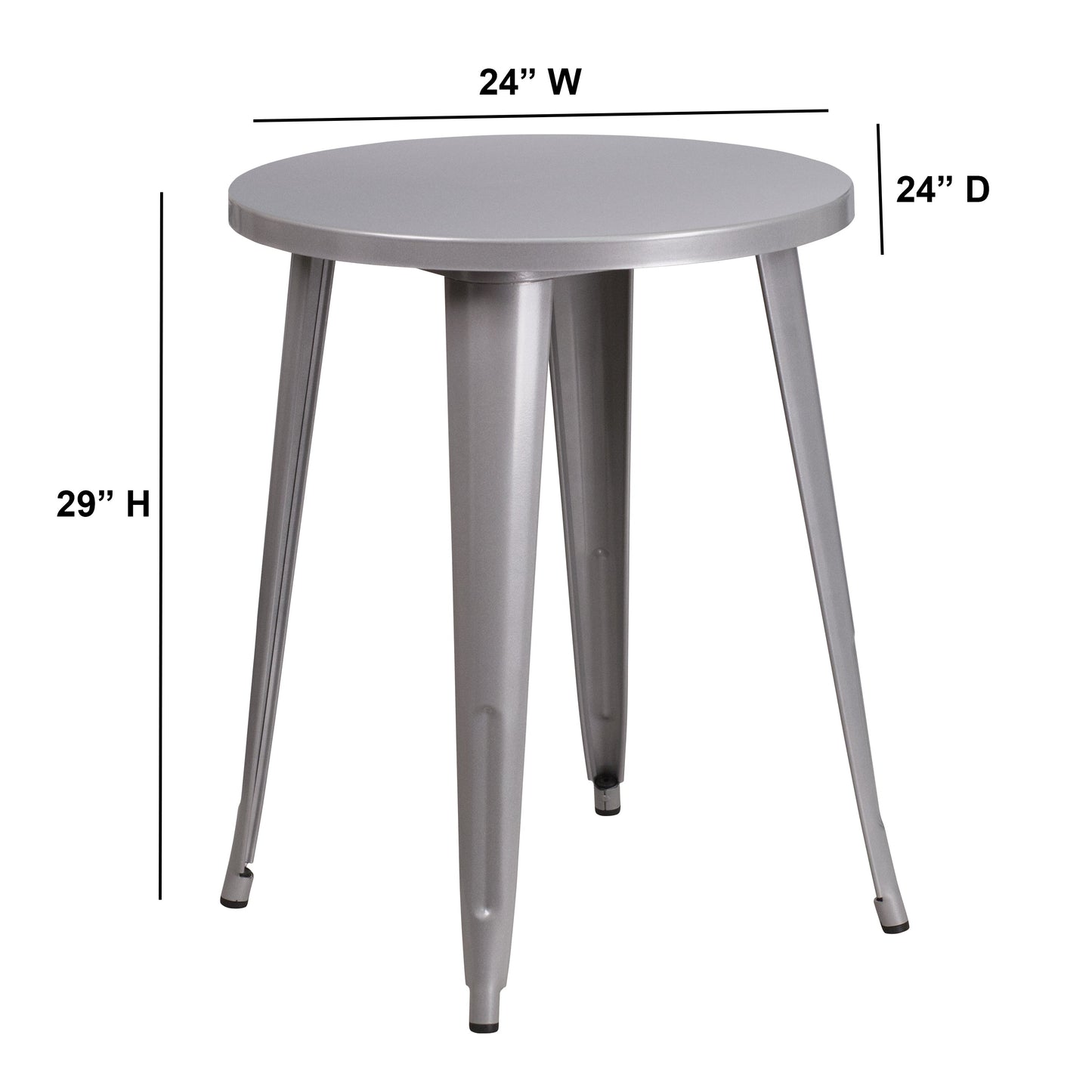 24RD Silver Metal Table CH-51080-29-SIL-GG