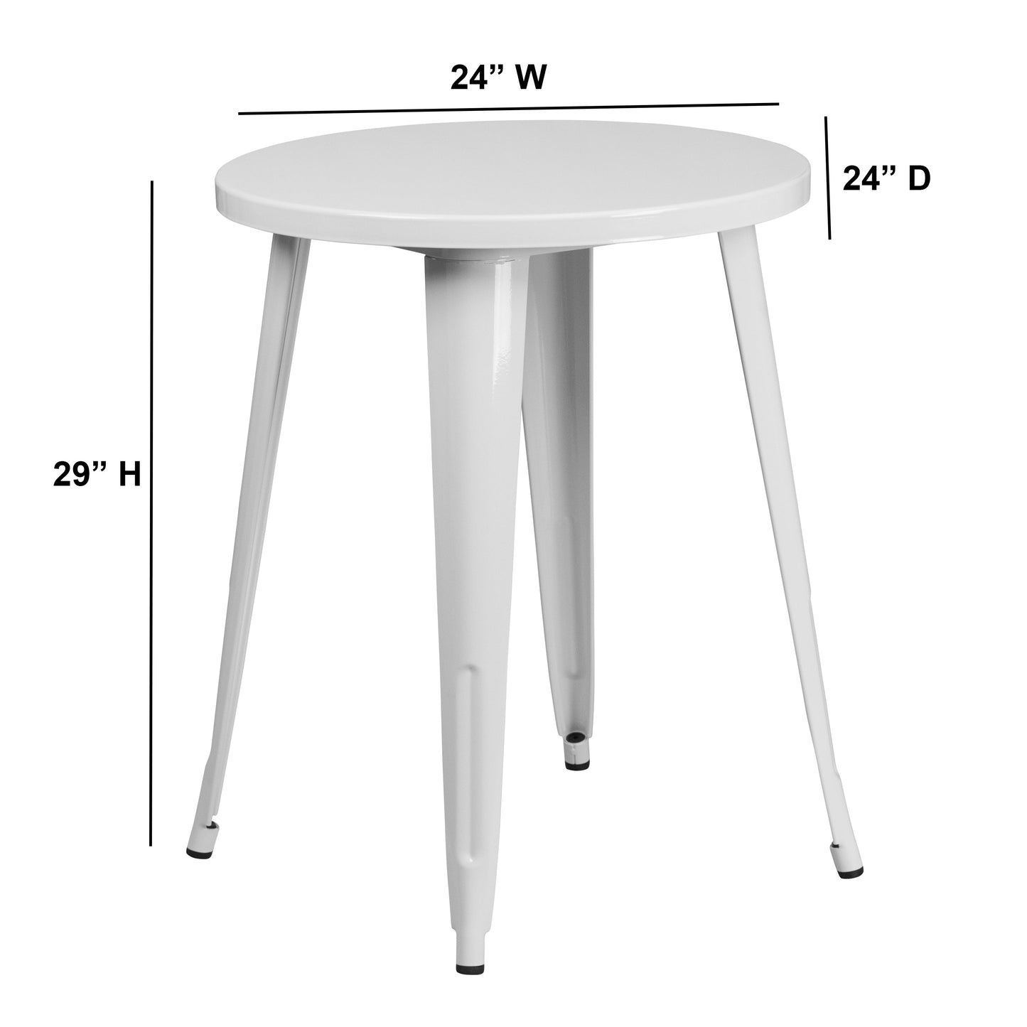 24RD White Metal Table CH-51080-29-WH-GG