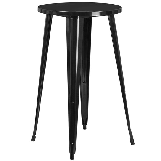 24RD Black Metal Bar Table CH-51080-40-BK-GG