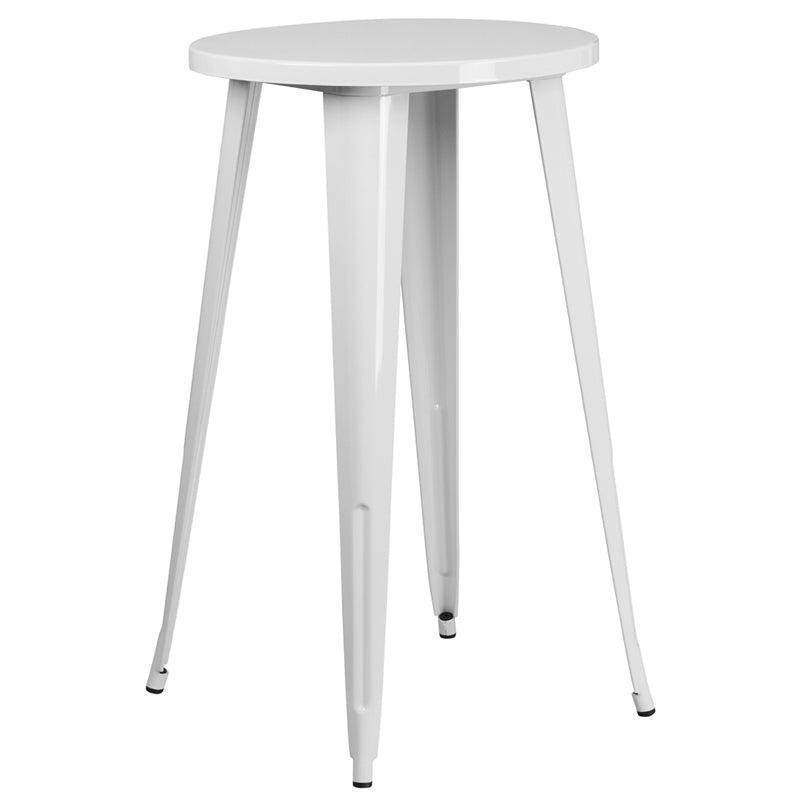 24RD White Metal Bar Table CH-51080-40-WH-GG