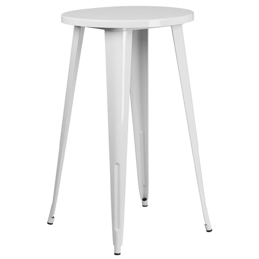 24RD White Metal Bar Table CH-51080-40-WH-GG