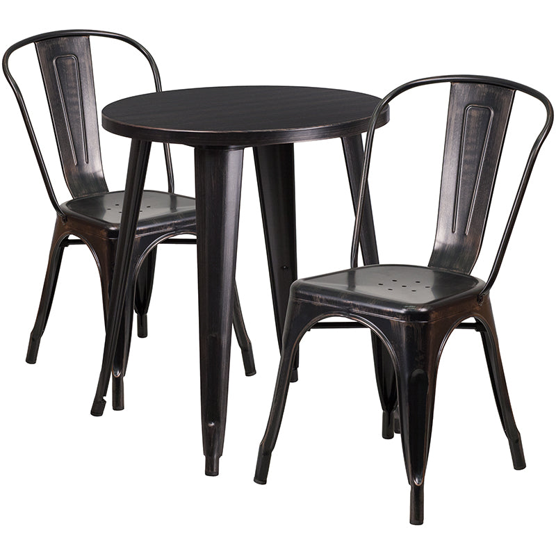 24RD Aged Black Table Set CH-51080TH-2-18CAFE-BQ-GG