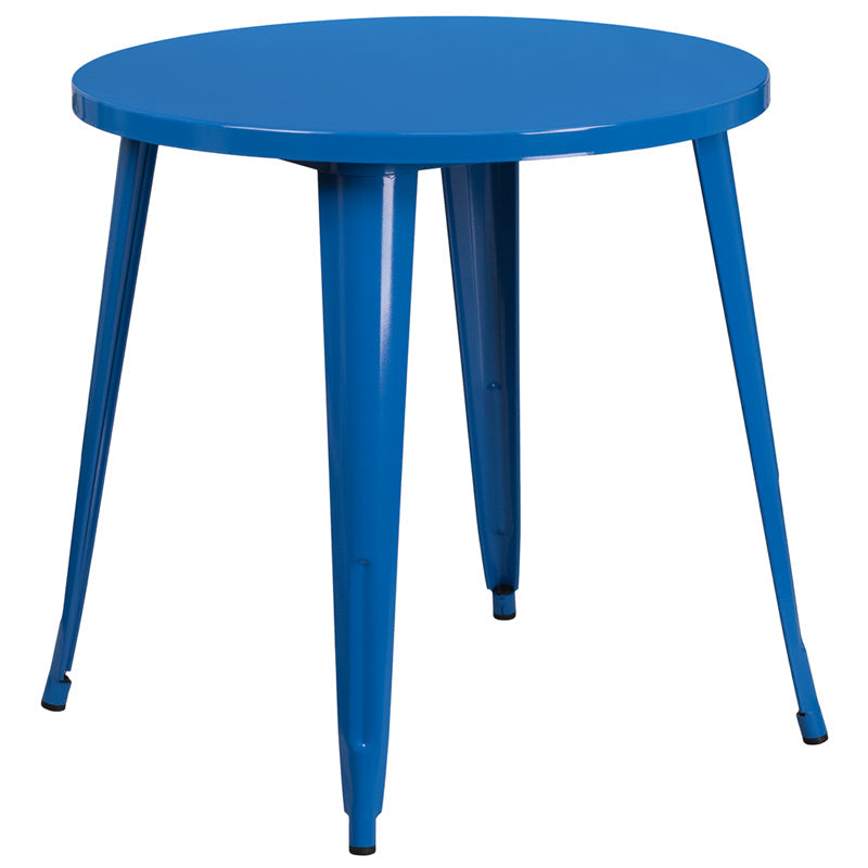 30RD Blue Metal Table CH-51090-29-BL-GG