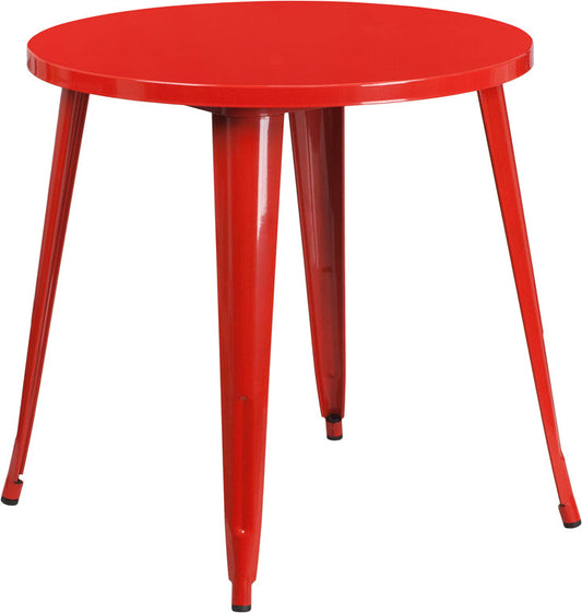 30RD Red Metal Table CH-51090-29-RED-GG