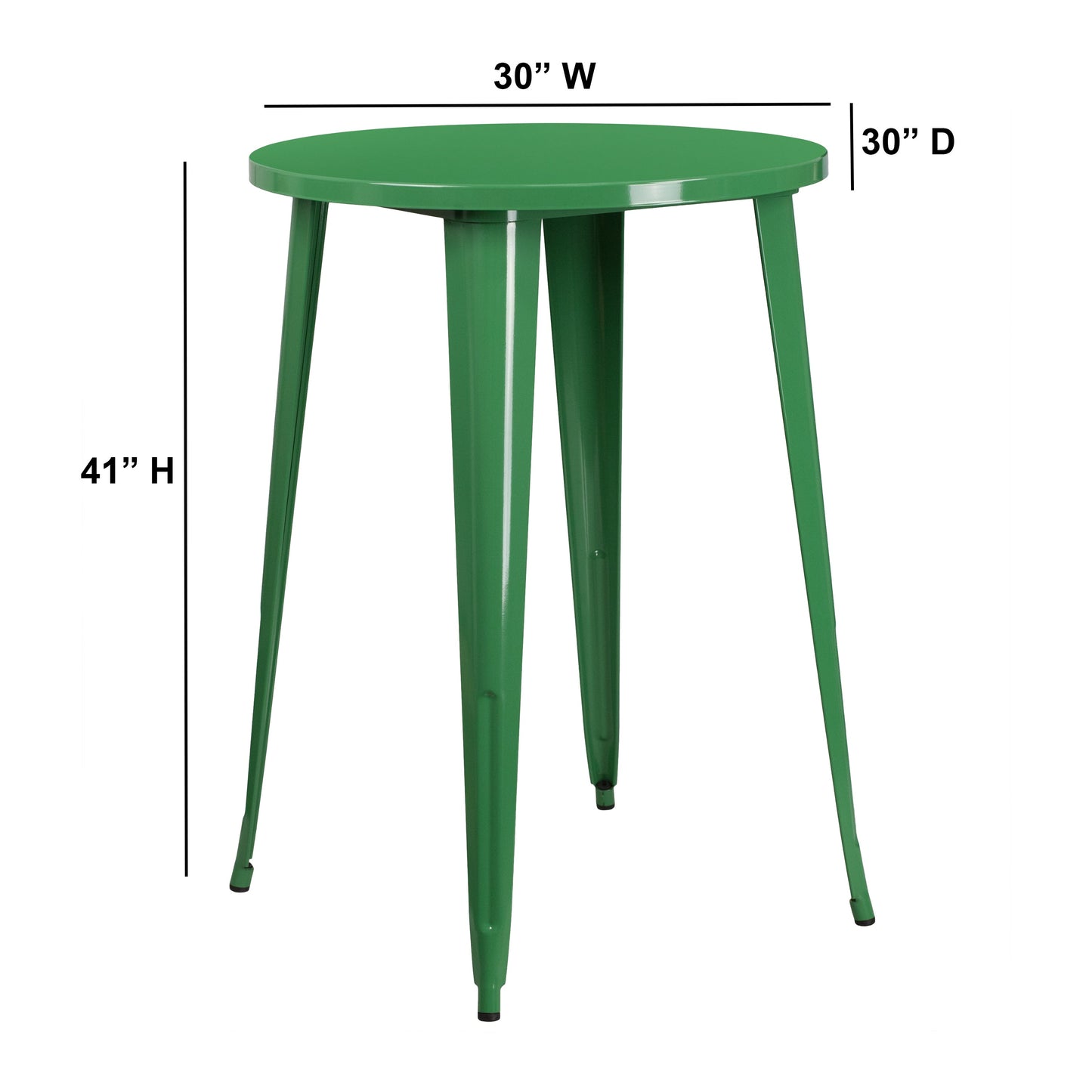 30RD Green Metal Bar Table CH-51090-40-GN-GG