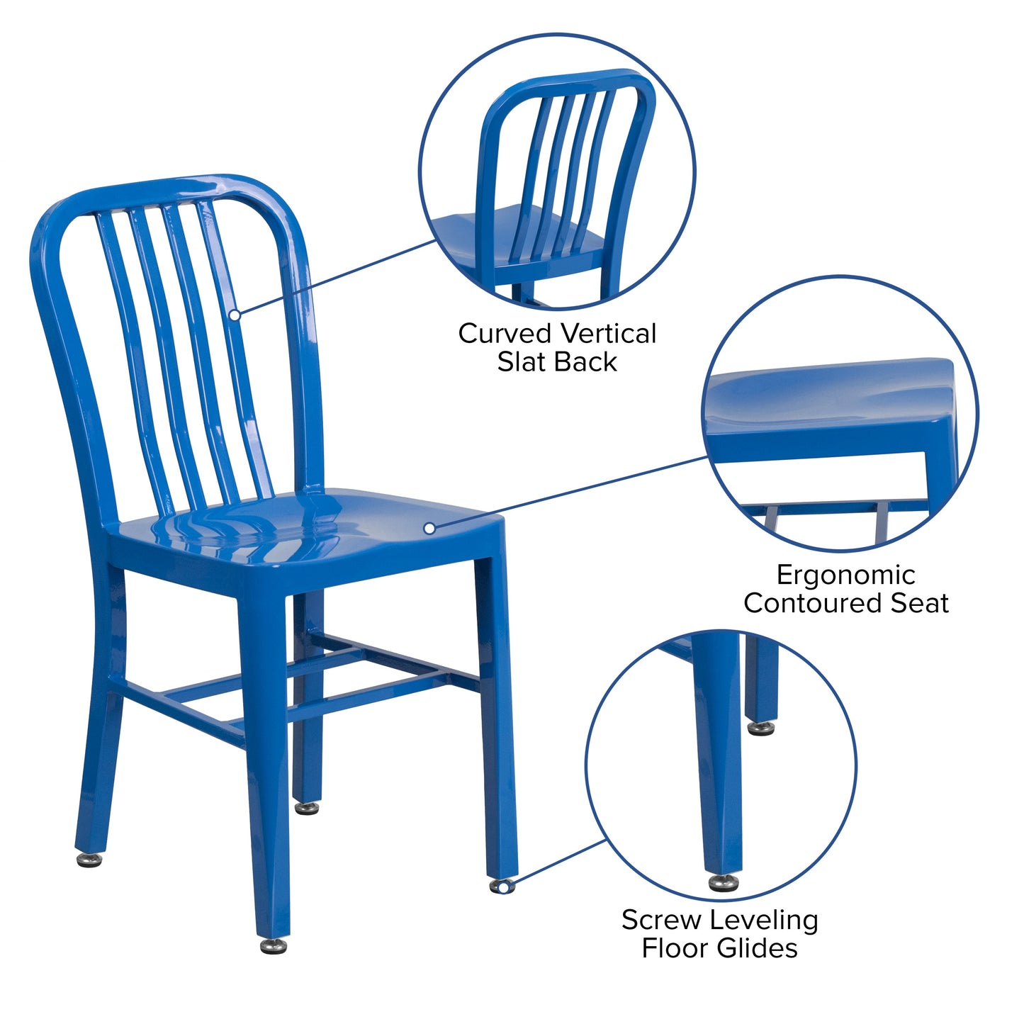 Blue Indoor-Outdoor Chair CH-61200-18-BL-GG