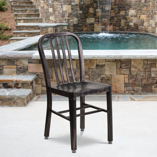 Aged Black Metal Outdoor Chair CH-61200-18-BQ-GG