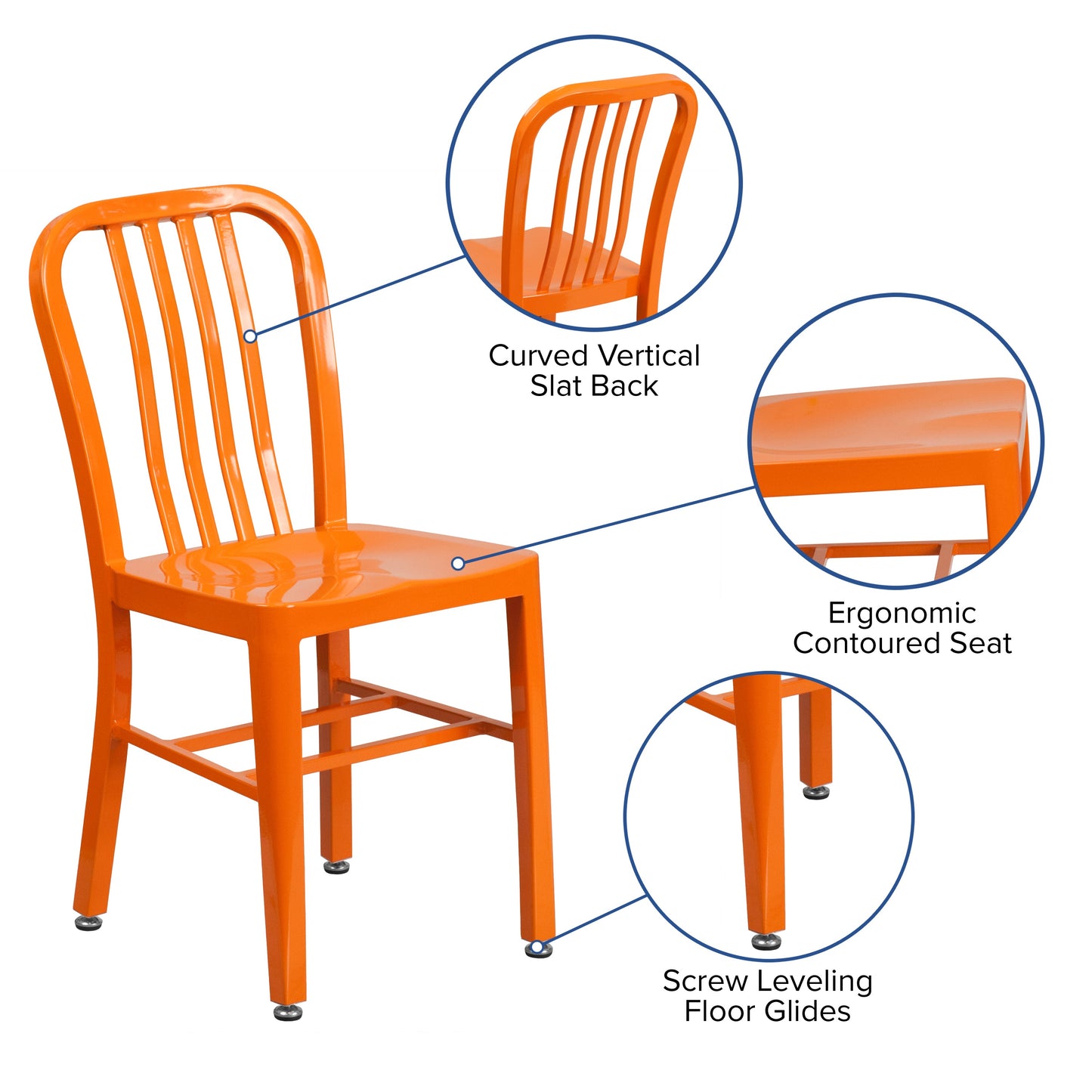 Orange Indoor-Outdoor Chair CH-61200-18-OR-GG