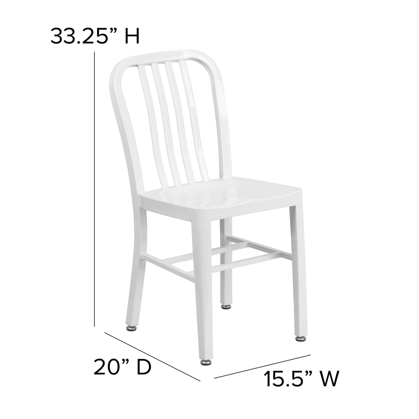 White Indoor-Outdoor Chair CH-61200-18-WH-GG