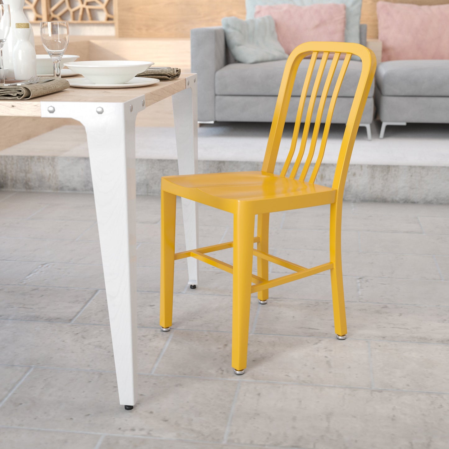 Yellow Indoor-Outdoor Chair CH-61200-18-YL-GG