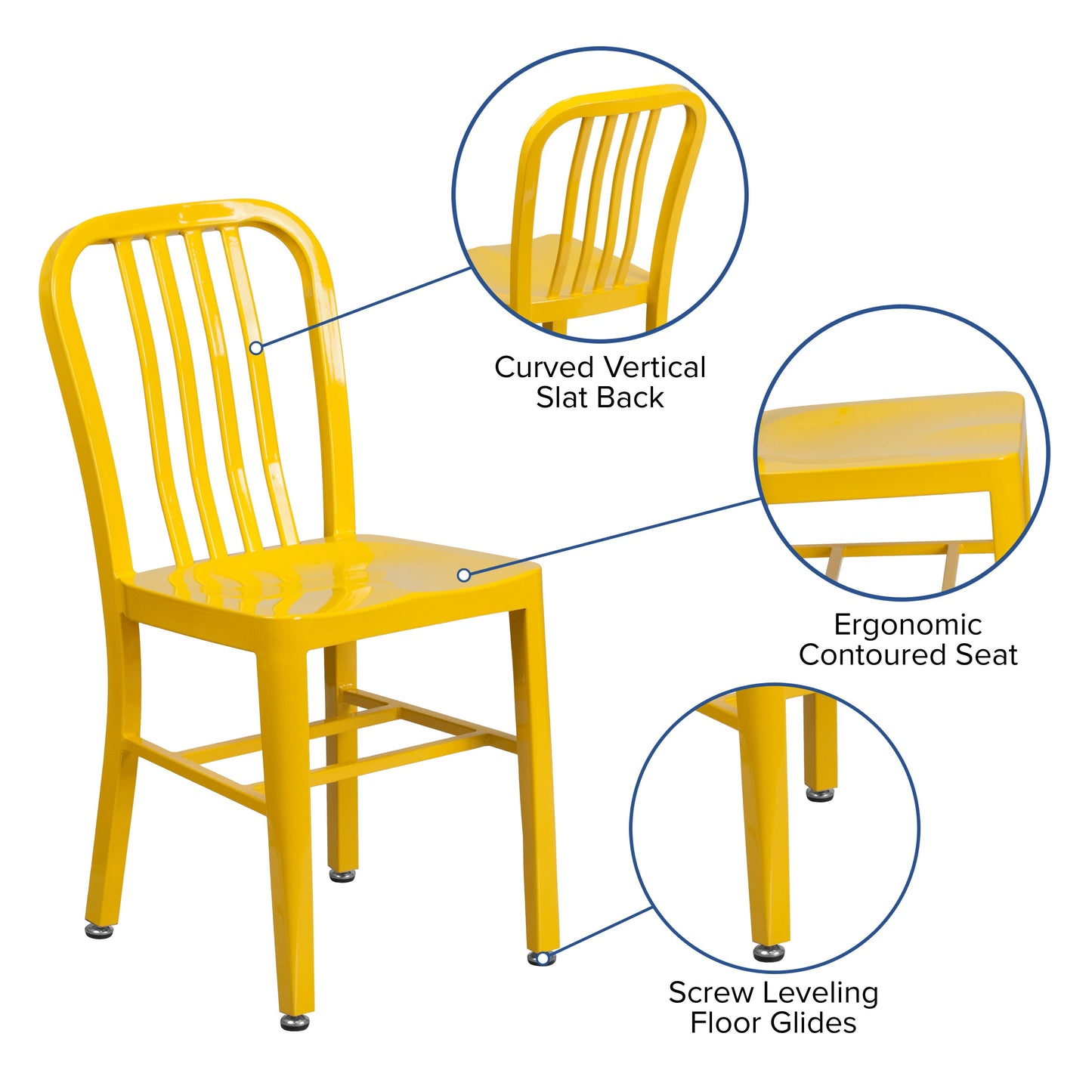 Yellow Indoor-Outdoor Chair CH-61200-18-YL-GG