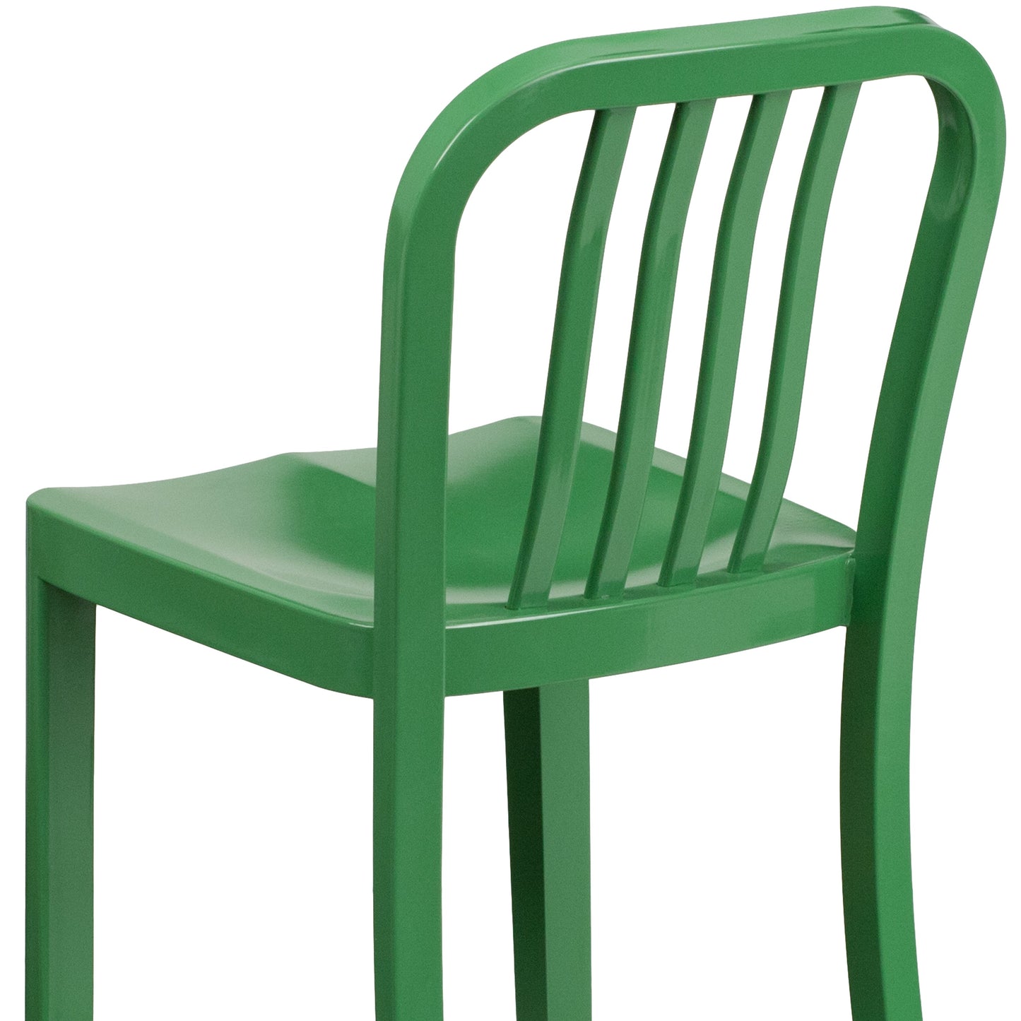 24" Green Metal Outdoor Stool CH-61200-24-GN-GG