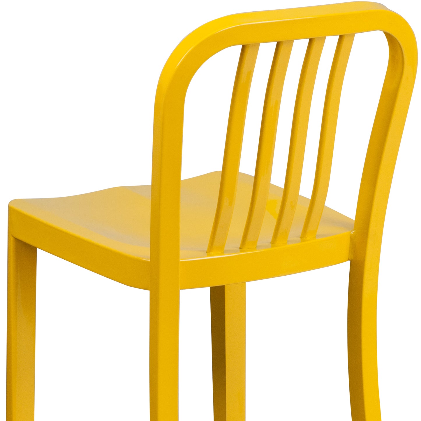 24" Yellow Metal Outdoor Stool CH-61200-24-YL-GG