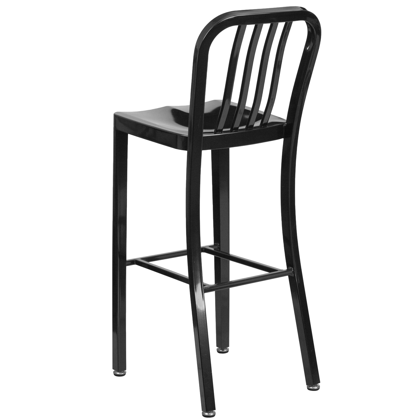 30" Black Metal Outdoor Stool CH-61200-30-BK-GG