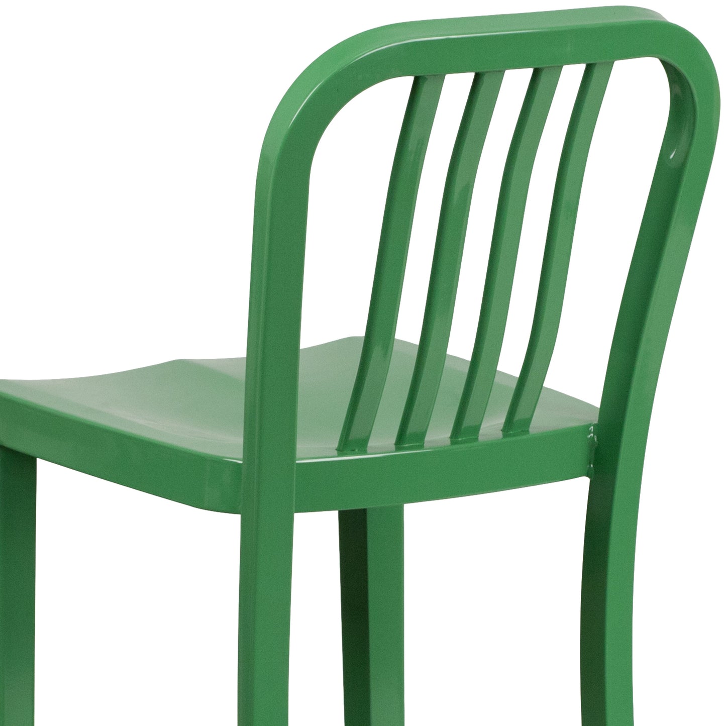 30" Green Metal Outdoor Stool CH-61200-30-GN-GG