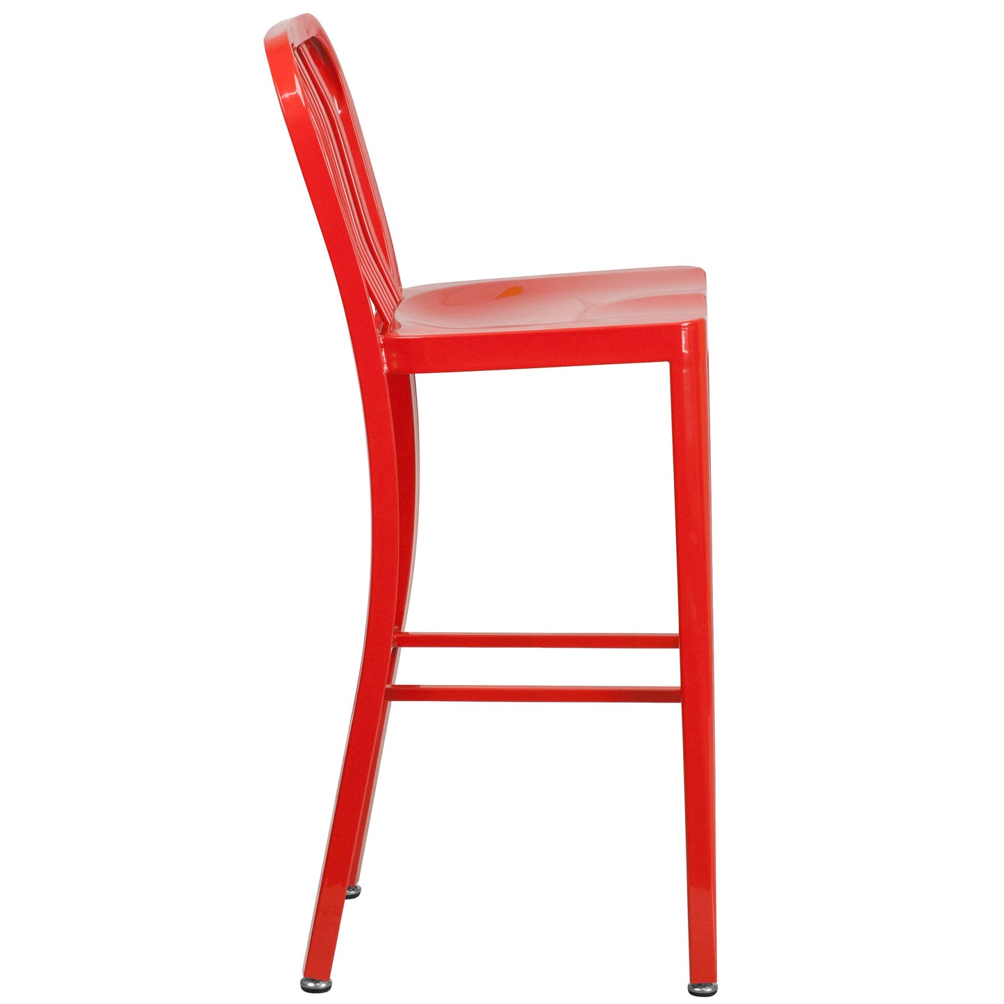 30" Red Metal Outdoor Stool CH-61200-30-RED-GG