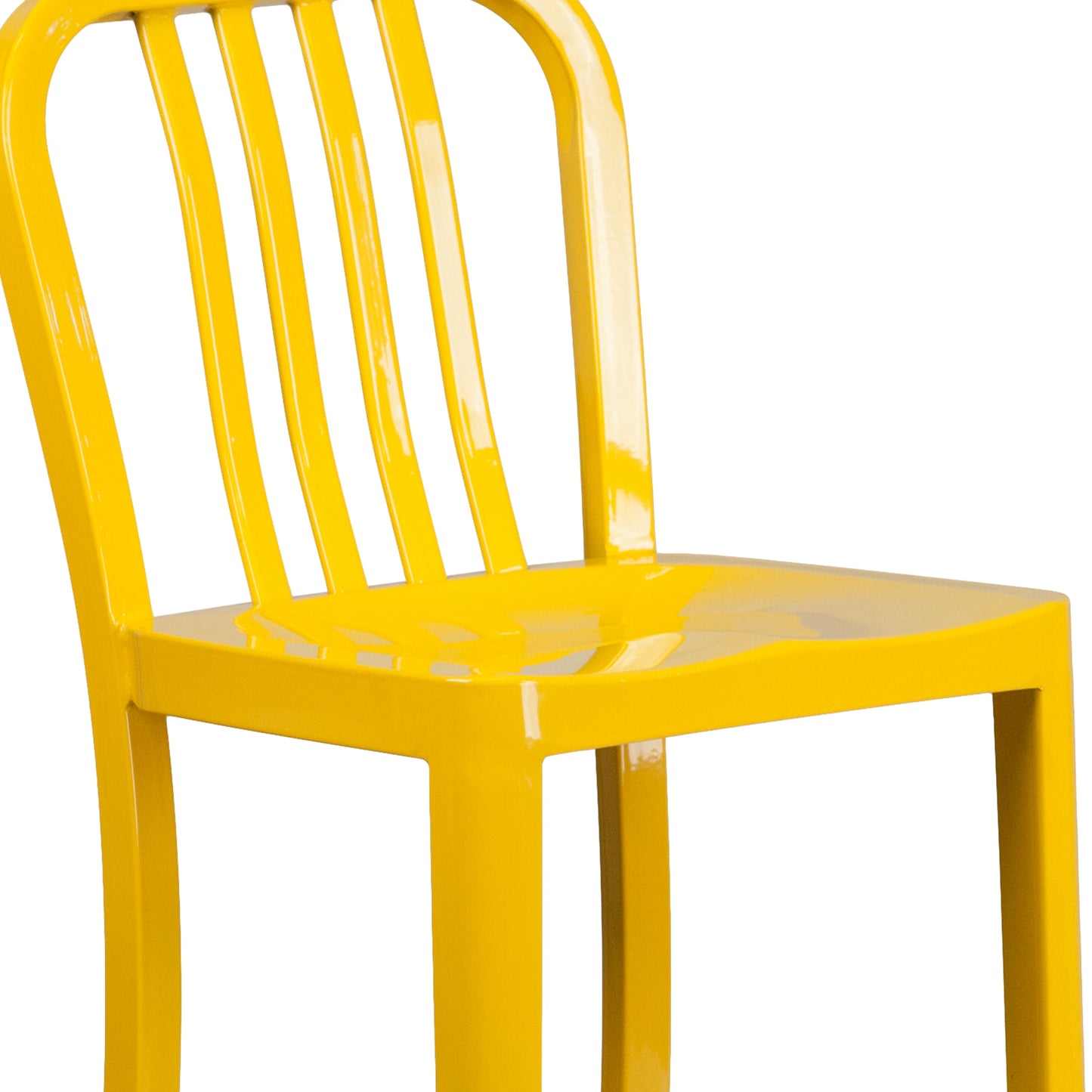 30" Yellow Metal Outdoor Stool CH-61200-30-YL-GG