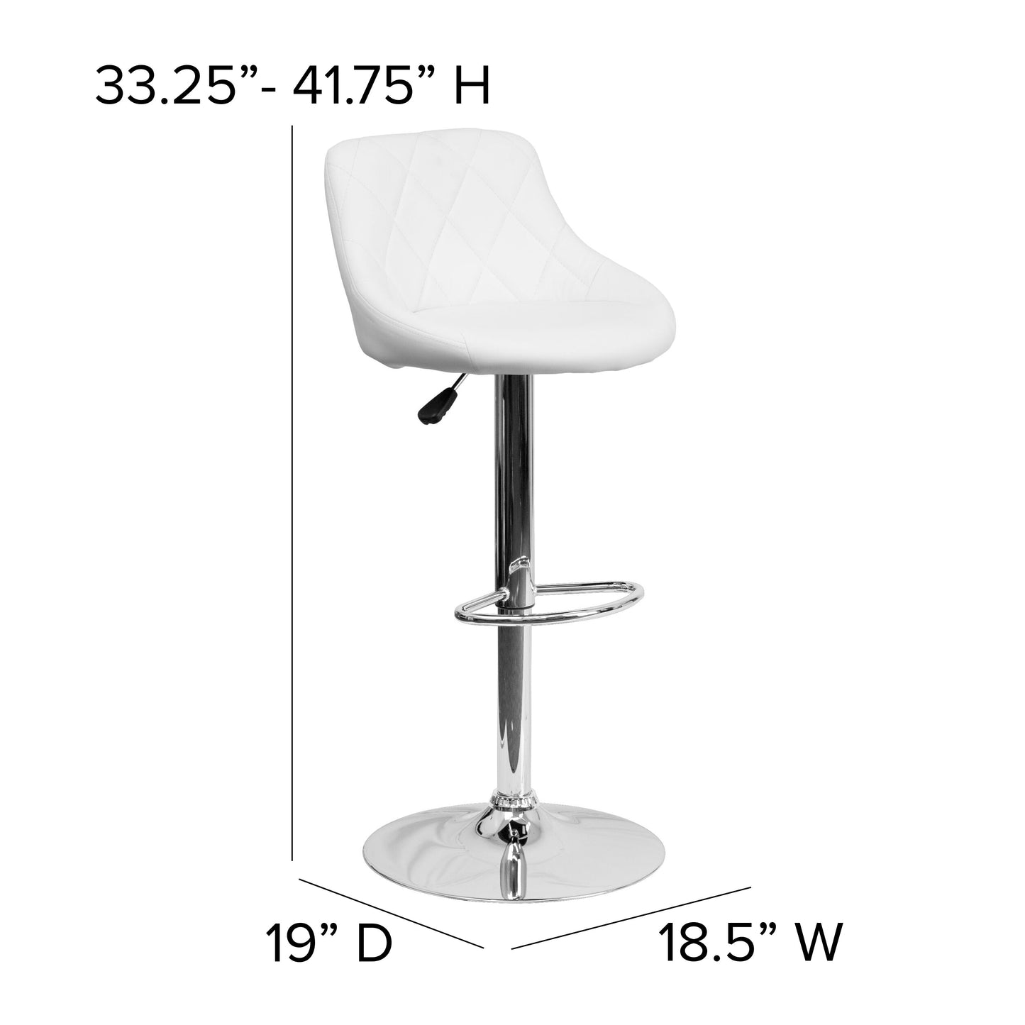 White Vinyl Barstool CH-82028A-WH-GG