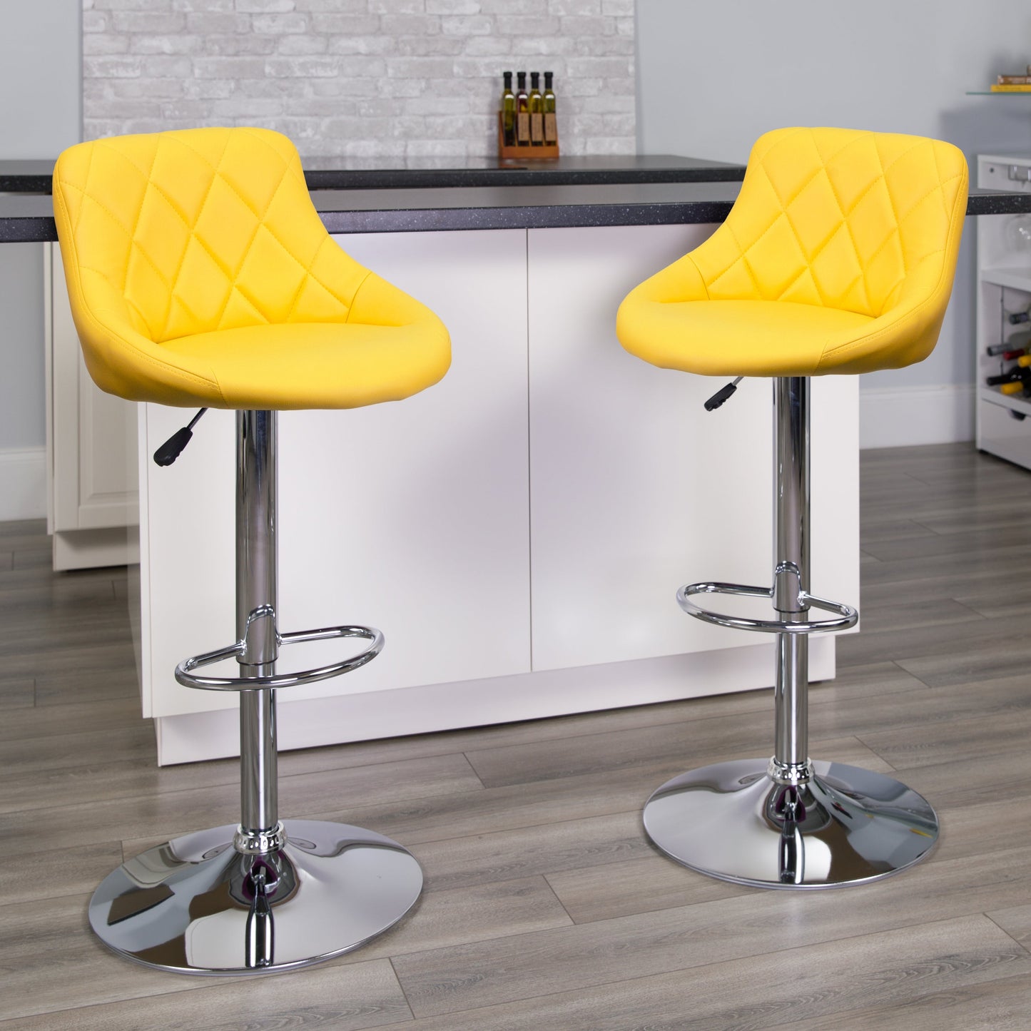 Yellow Vinyl Barstool CH-82028A-YEL-GG