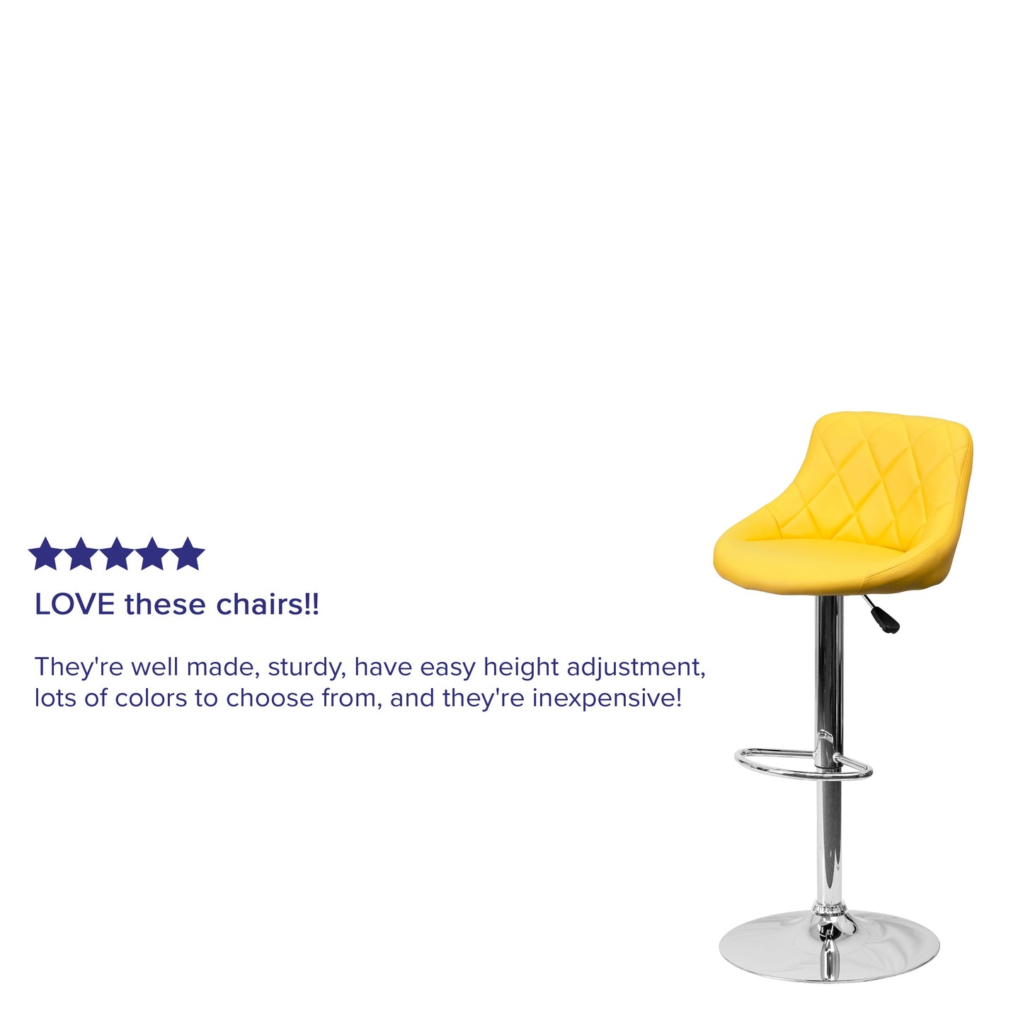 Yellow Vinyl Barstool CH-82028A-YEL-GG