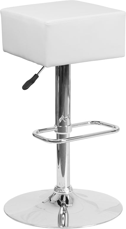 White Vinyl Barstool CH-82058-4-WH-GG