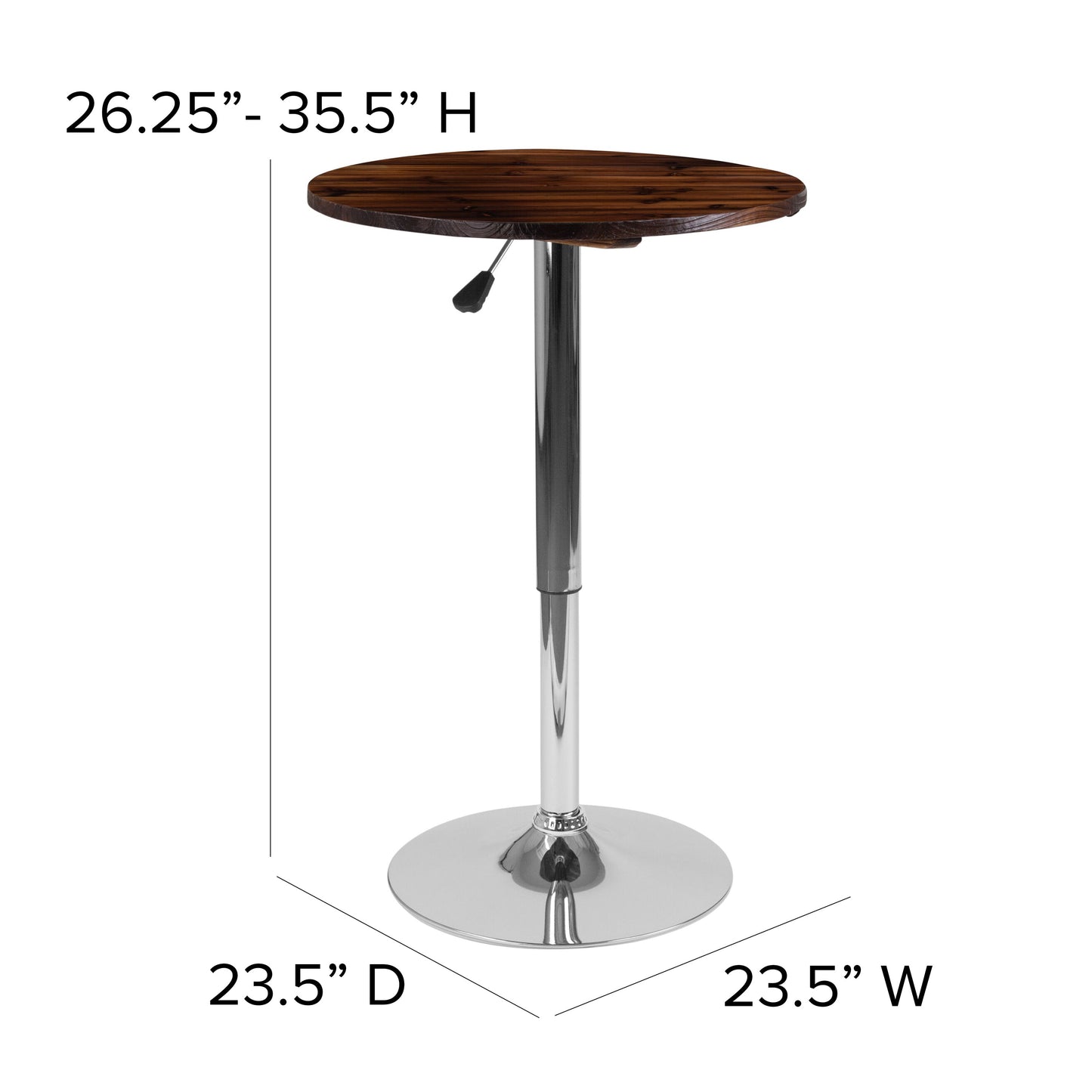 23.5RD Pine Adjustable Table CH-9-GG